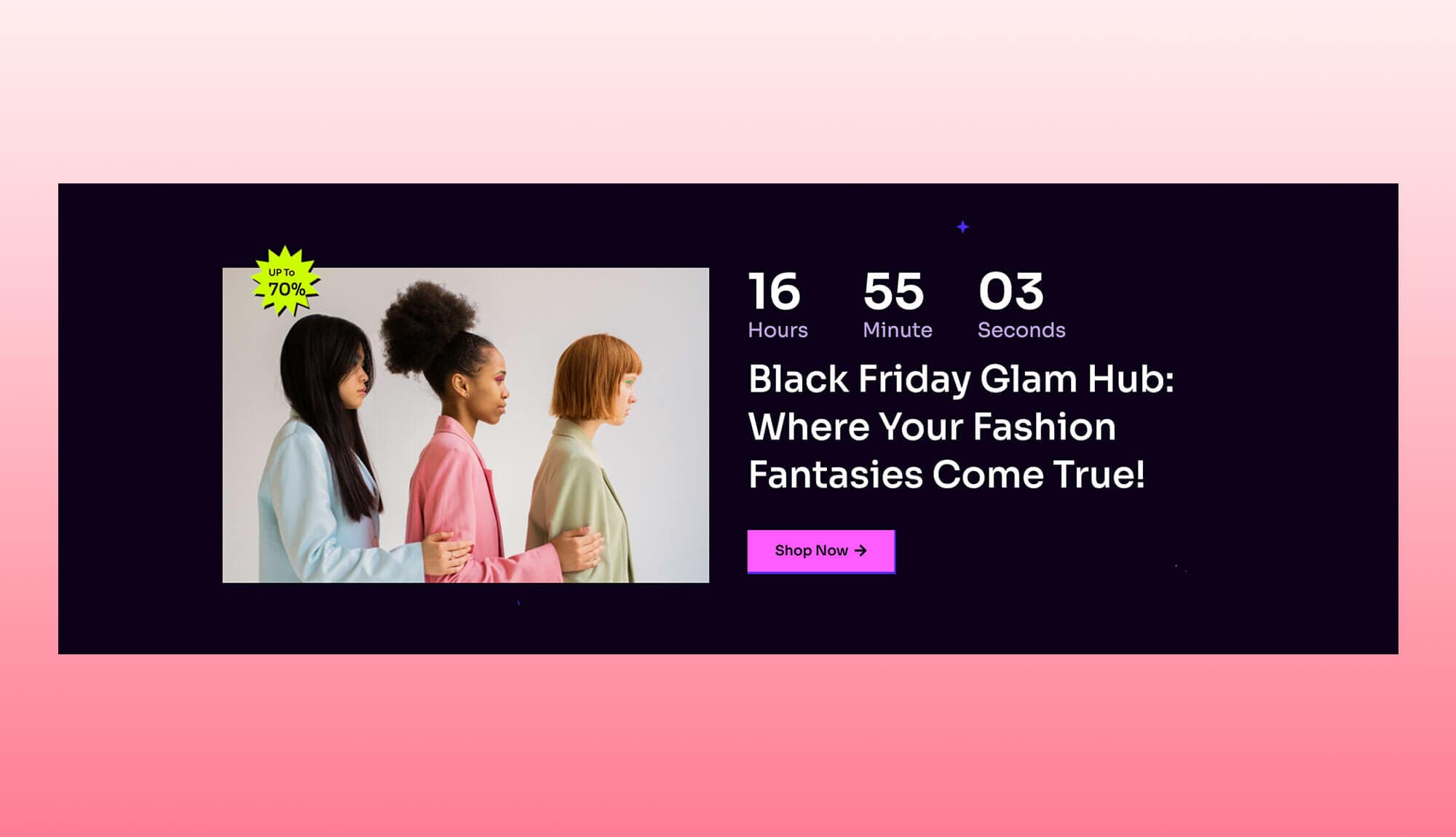 BlackMania Black Friday Sale Countdown Section Banner
