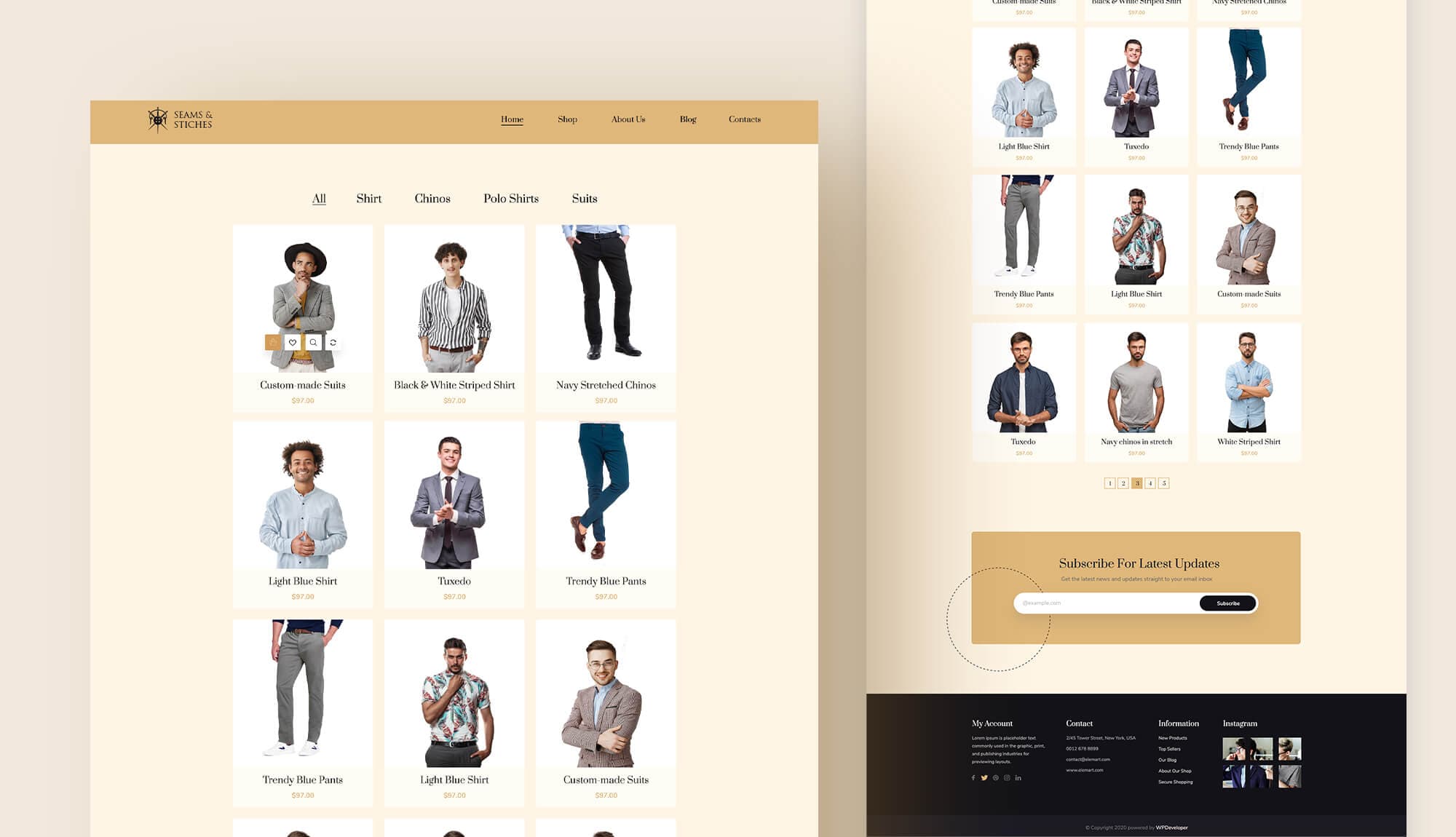 Tailor Store website screenshot