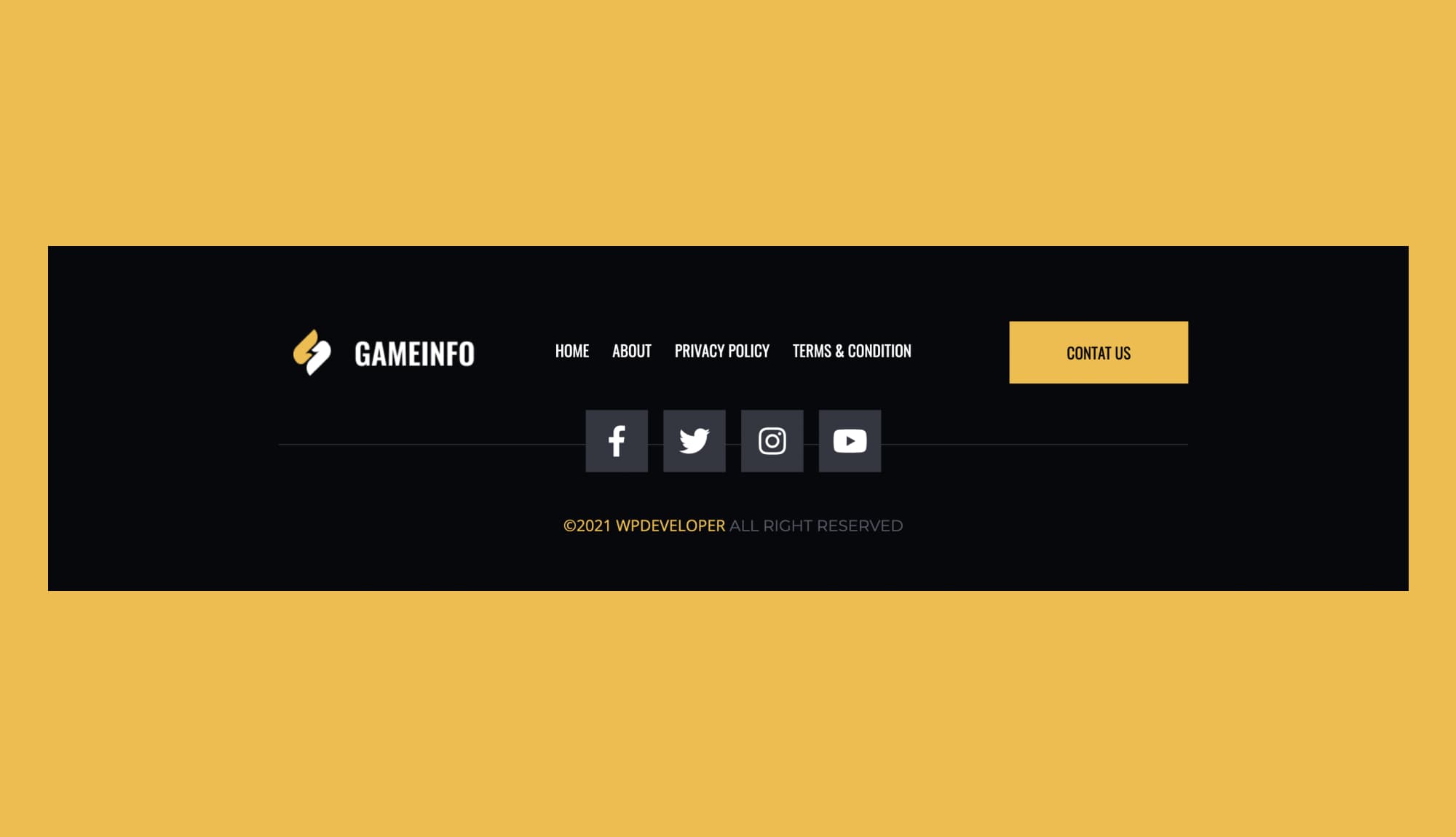 GameInfo Footer Section For Gutenberg Banner