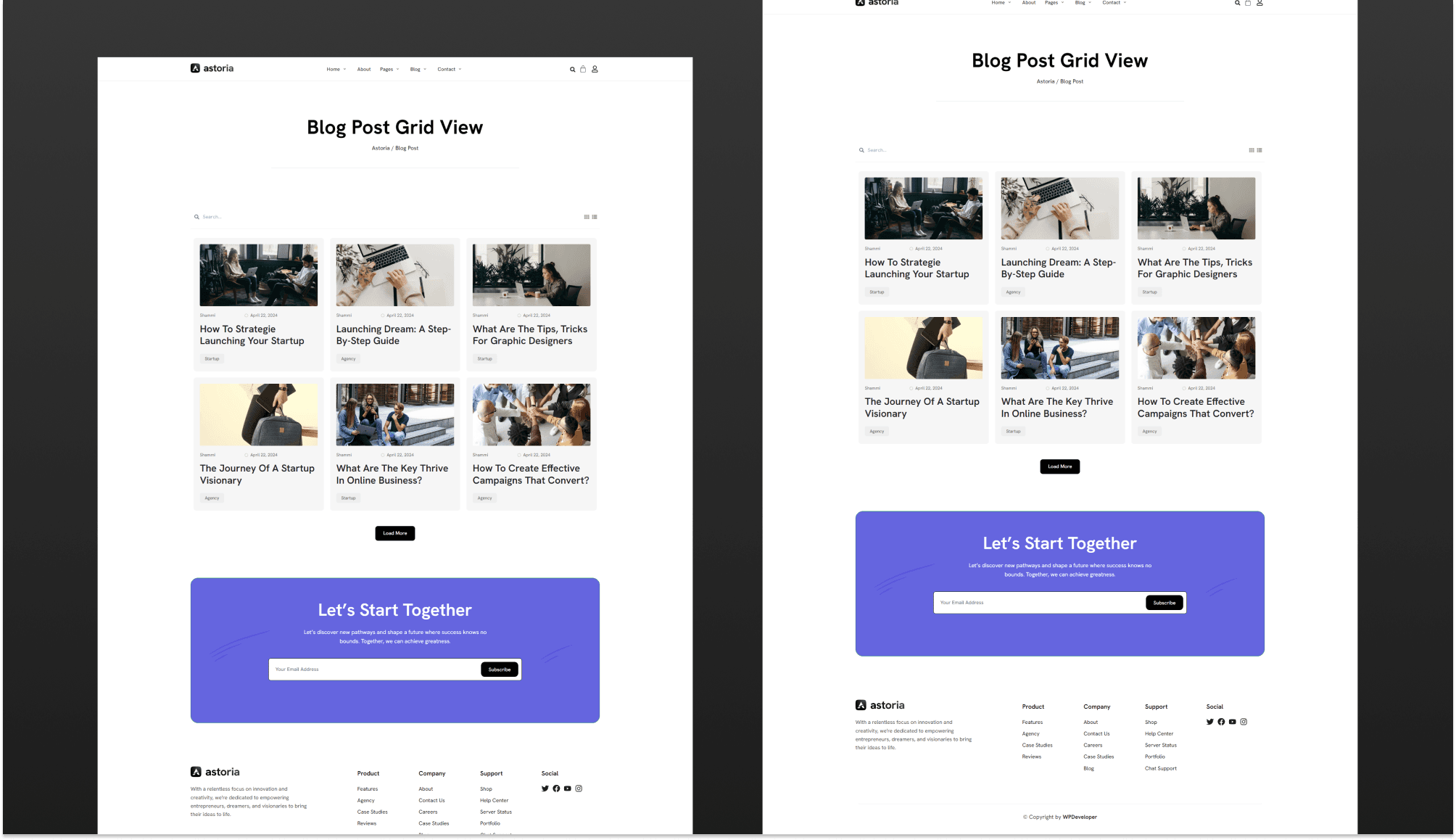 Astoria Blog Grid Page Banner