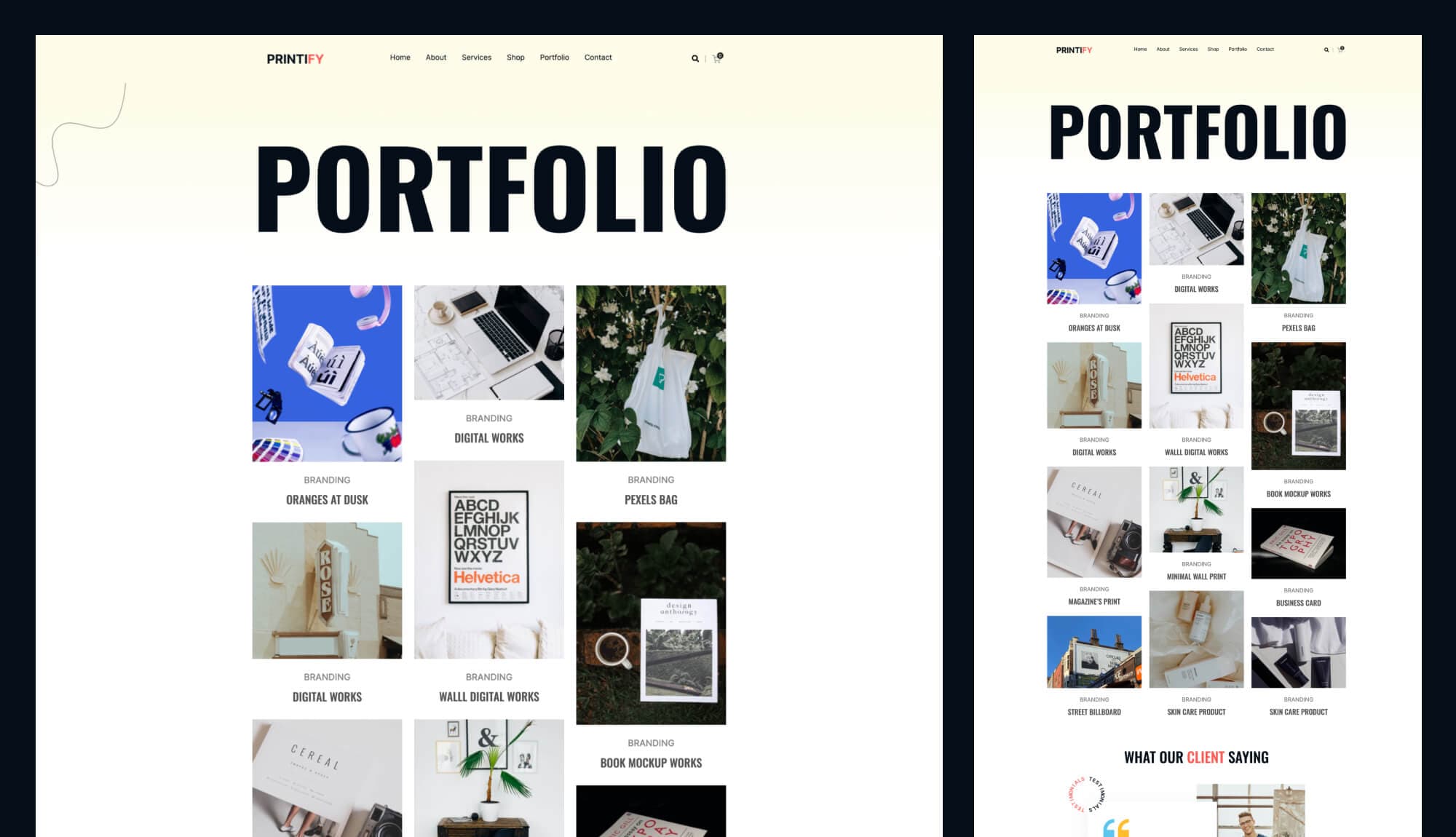 Printify Portfolio Page For Gutenberg Banner