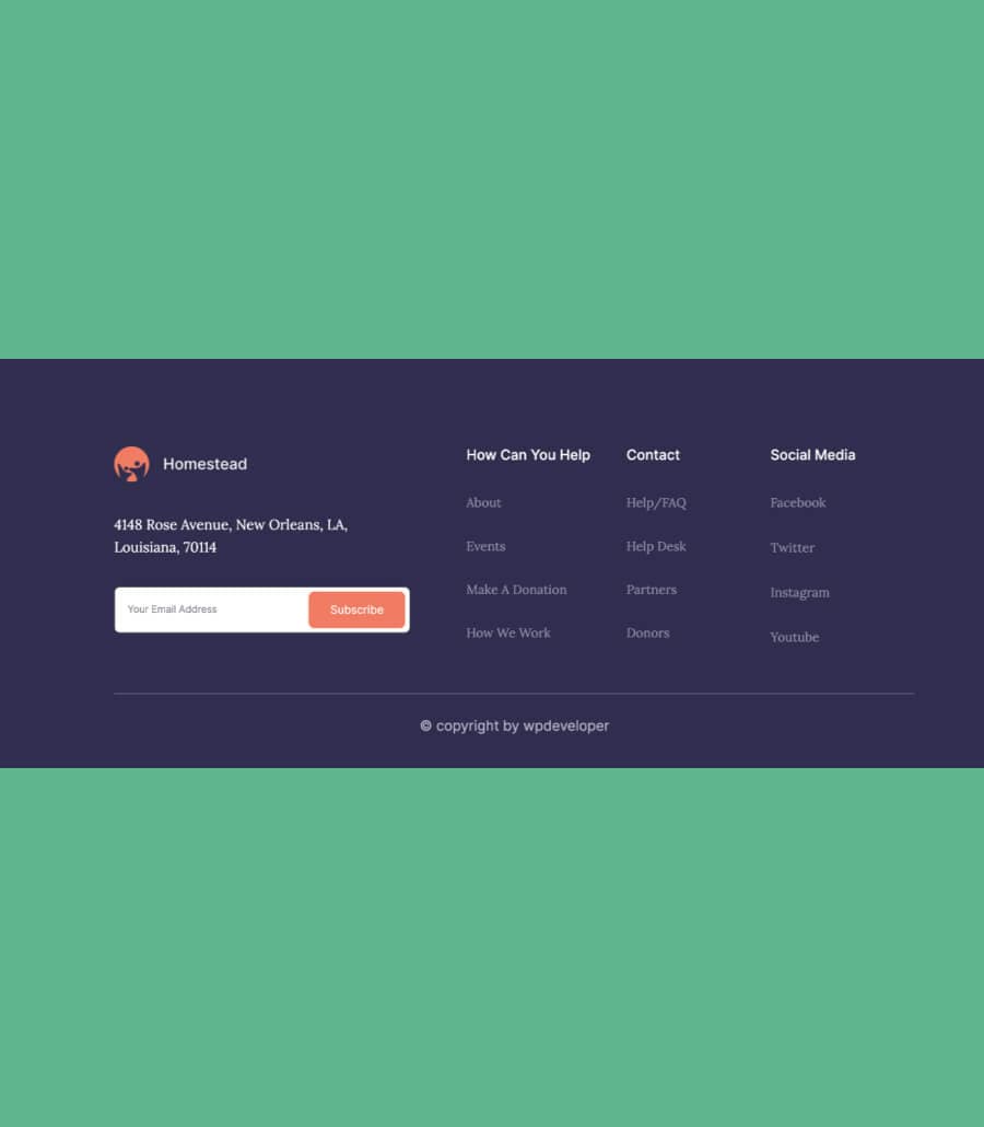 Homestead Footer Section thumbnail