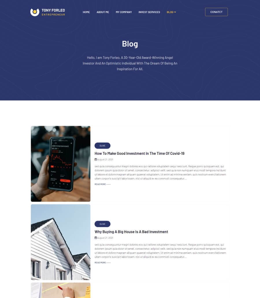 Tony Forleo Blog Page thumbnail