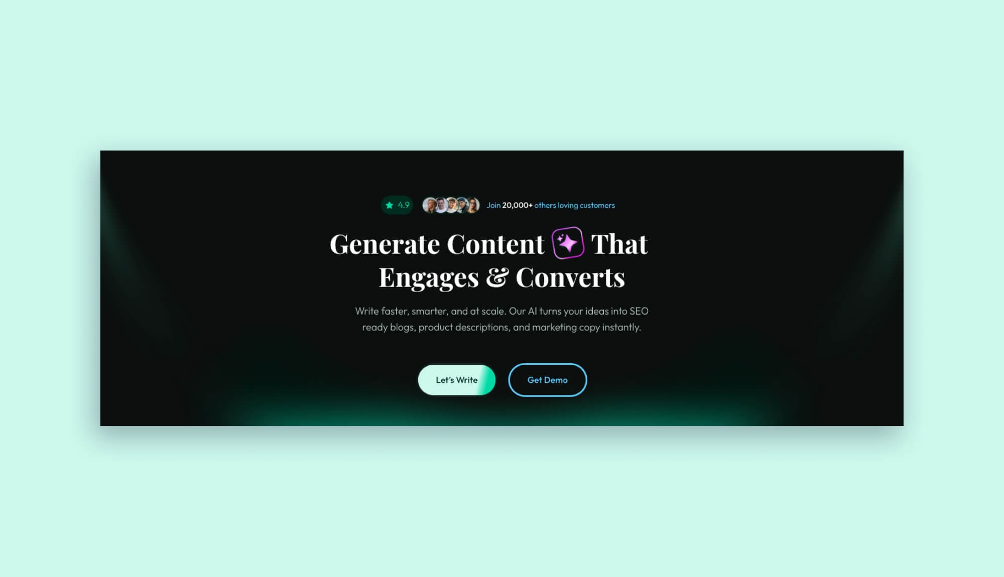 GenInk AI Hero Section By Templately