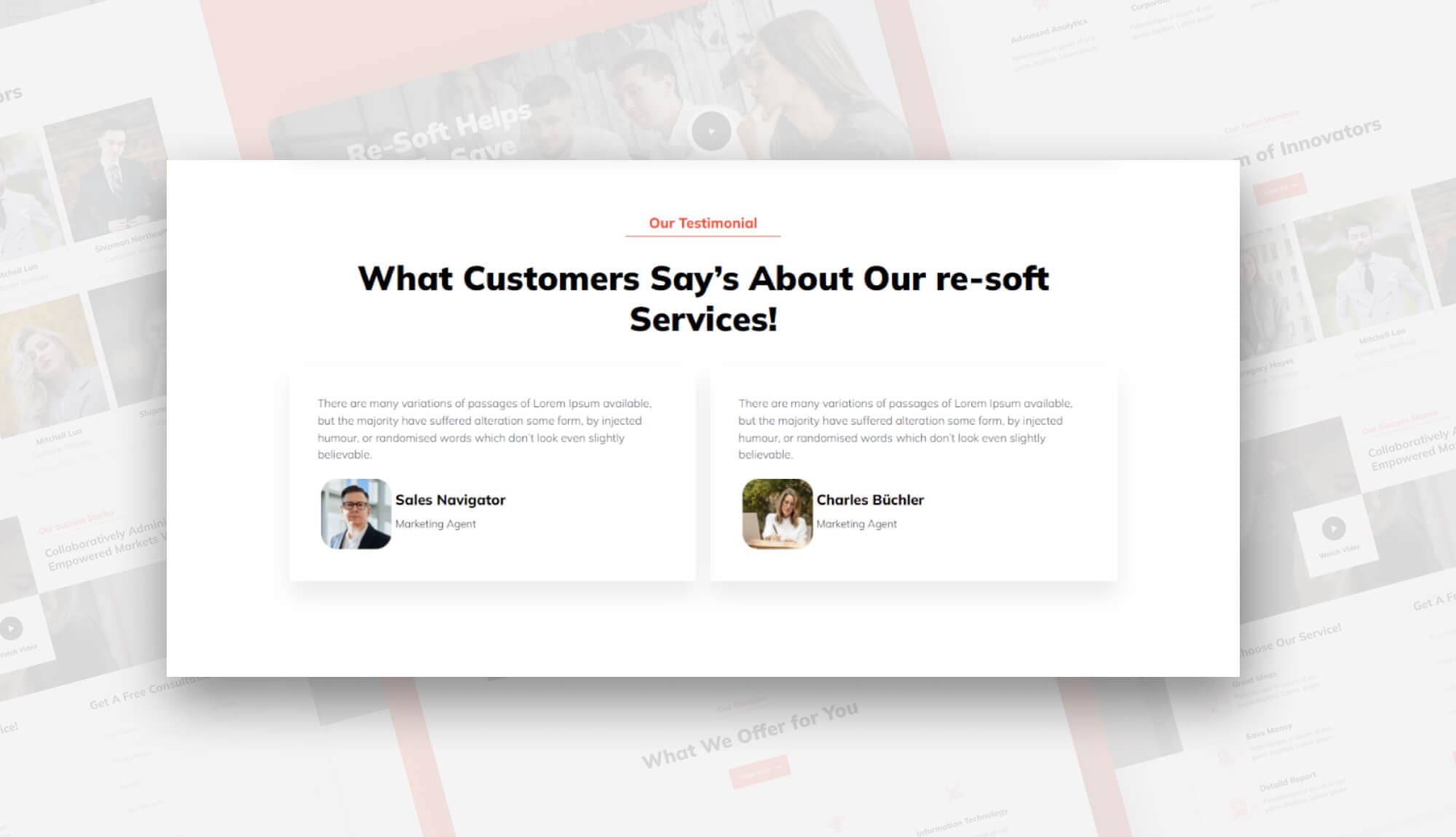 Re-Soft Testimonial Section For Gutenberg Banner