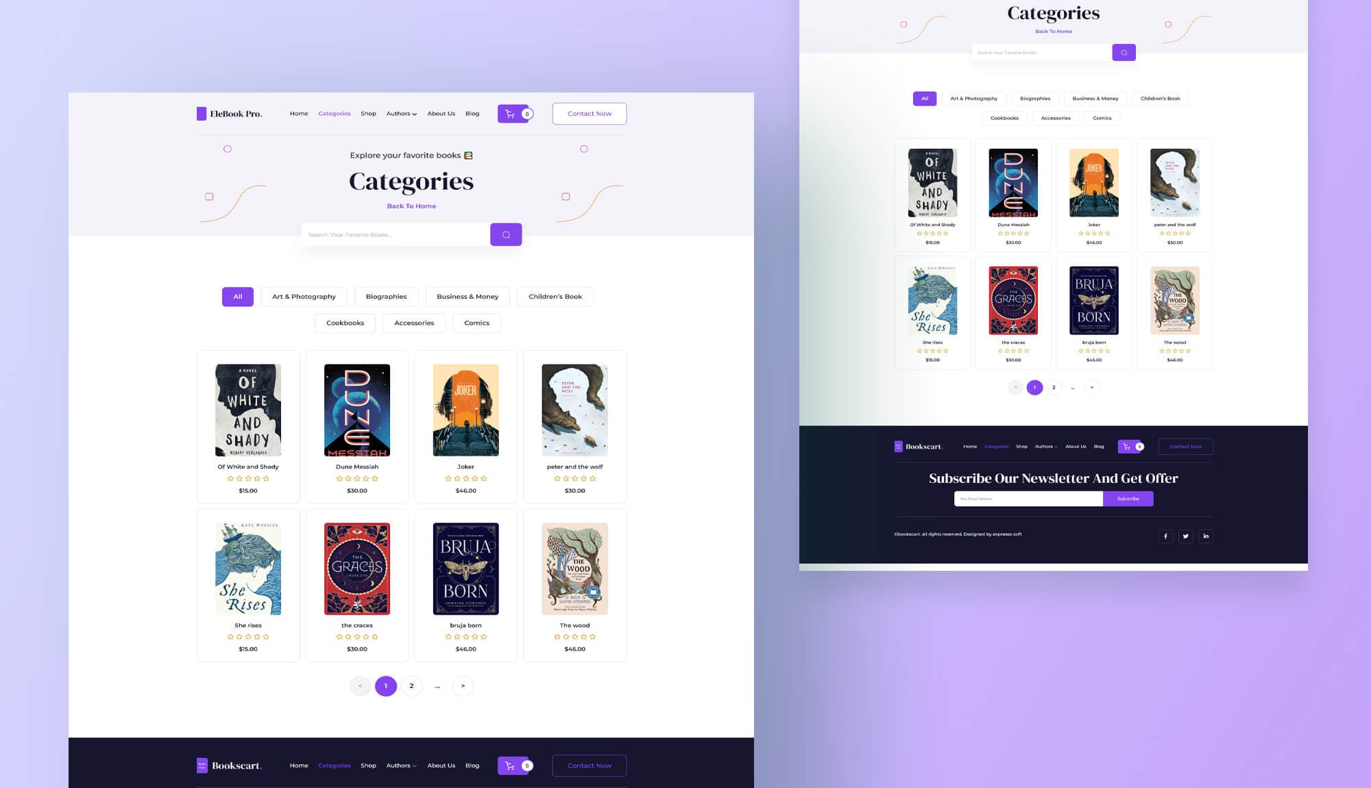 Elebook Categories Page For Gutenberg Banner