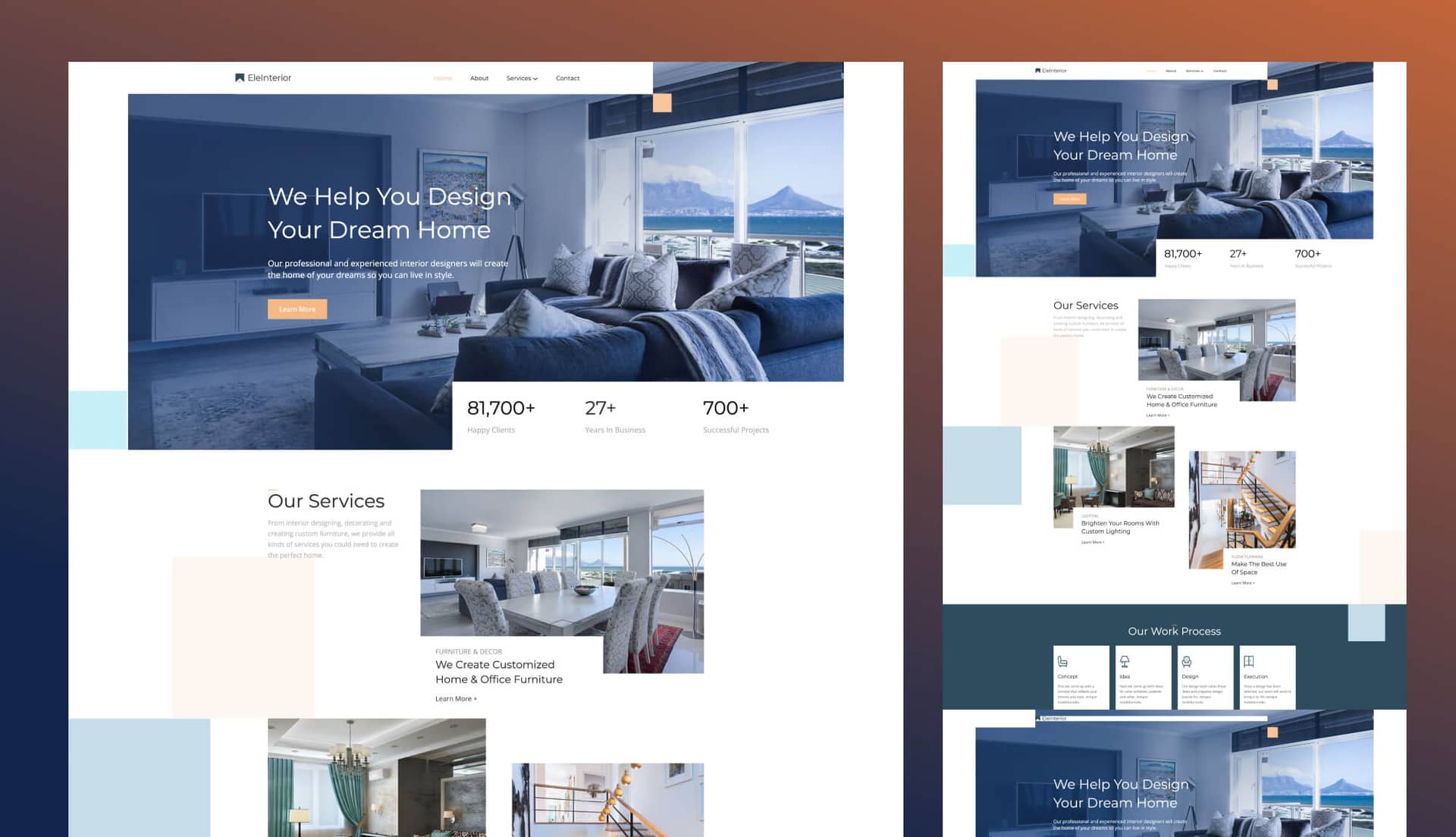 EleInterior Home Page For Gutenberg By Templately