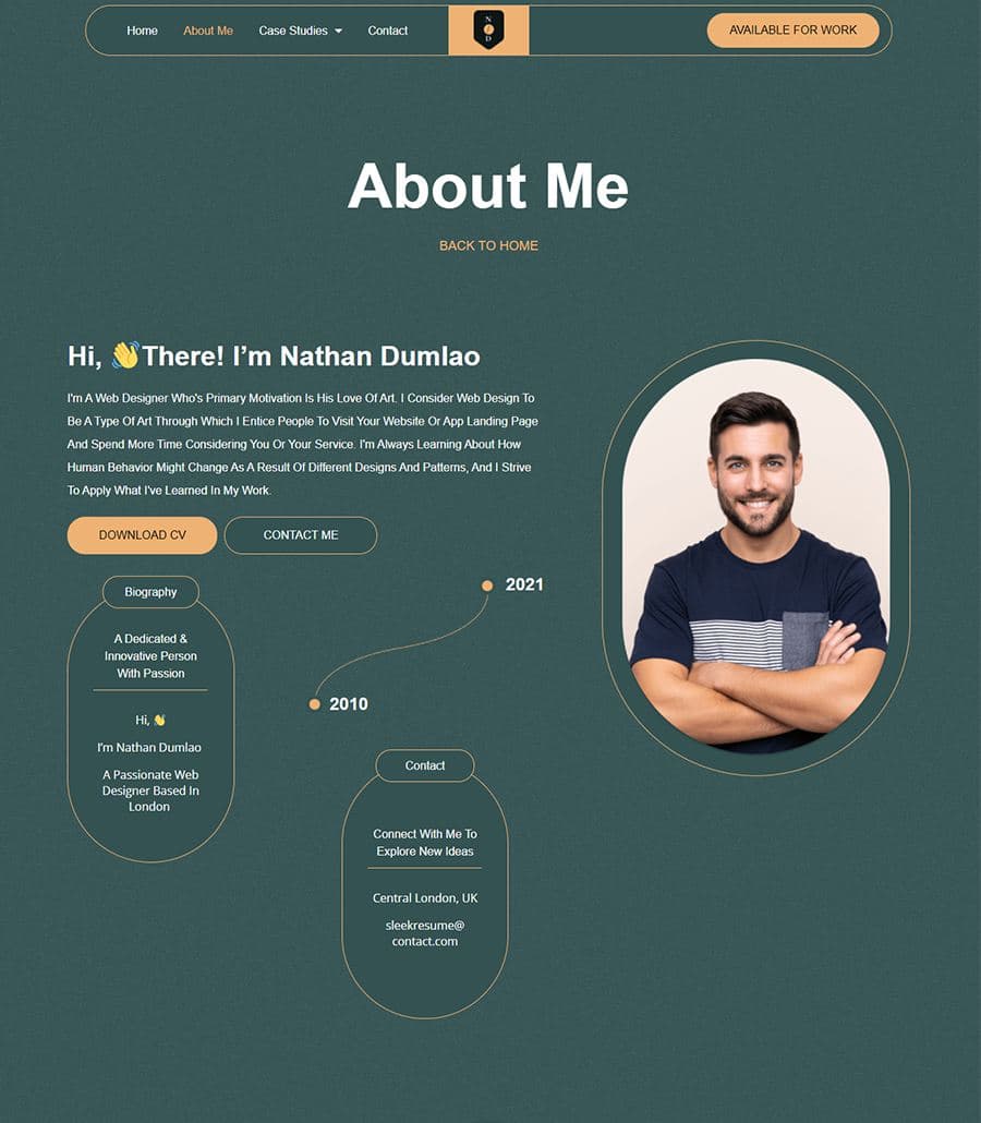 SleekResume About Page thumbnail