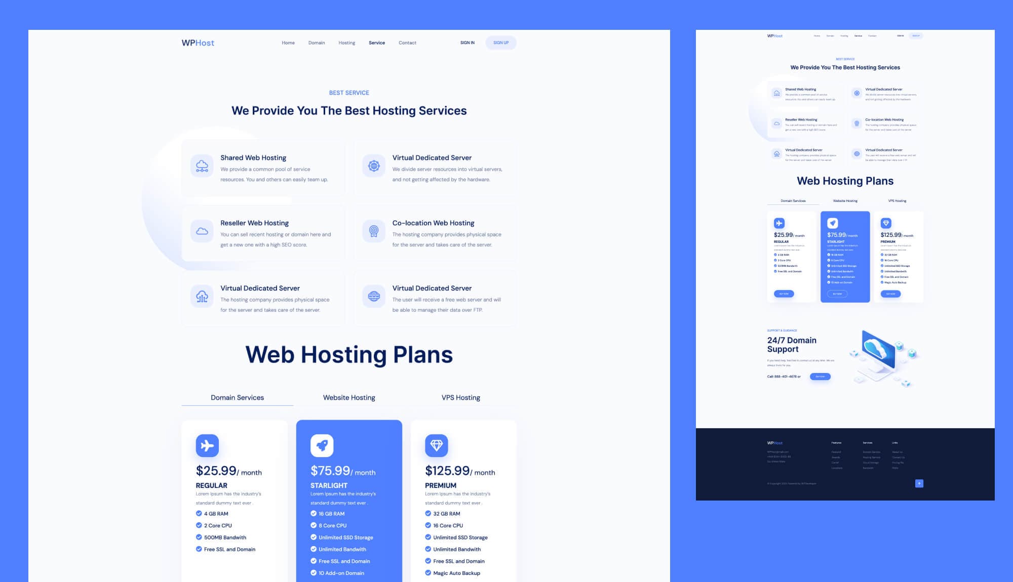 WPHost Service Page For Gutenberg Banner