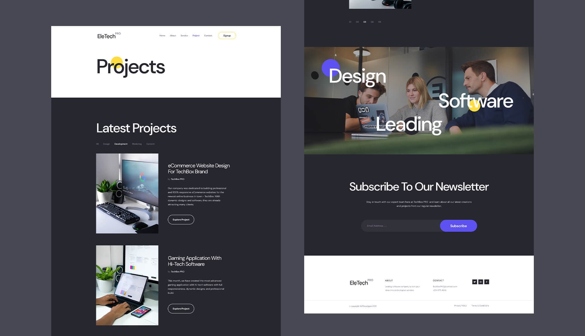 EleTech Projects Page Banner