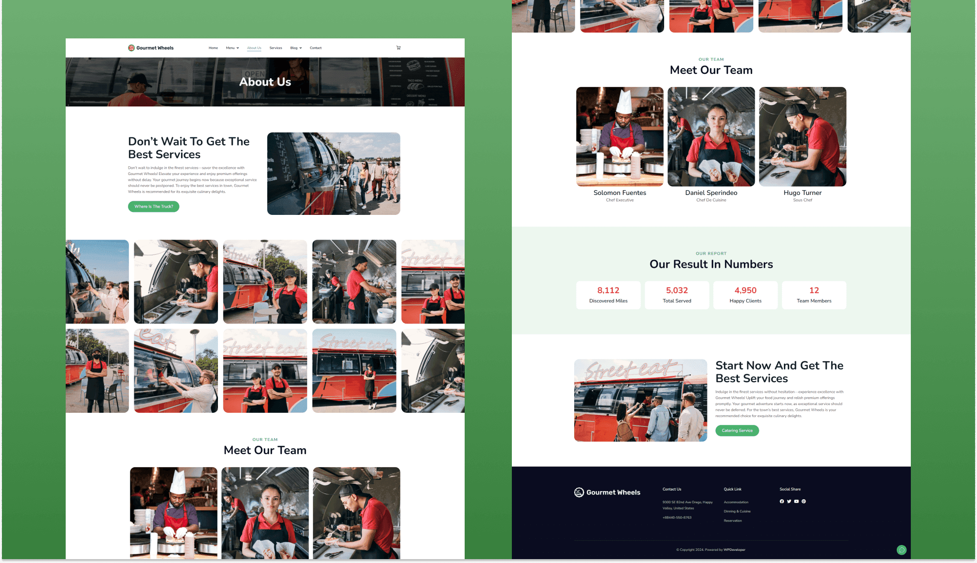 Gourmet Wheels About Page By Templately