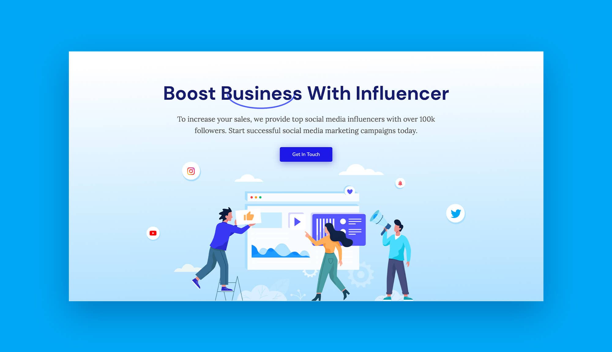 Social Hub Hero Section For Gutenberg Banner
