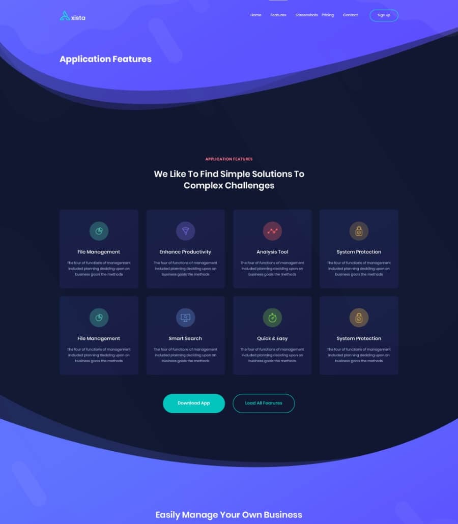 AppMentor App Landing Features page (dark) thumbnail