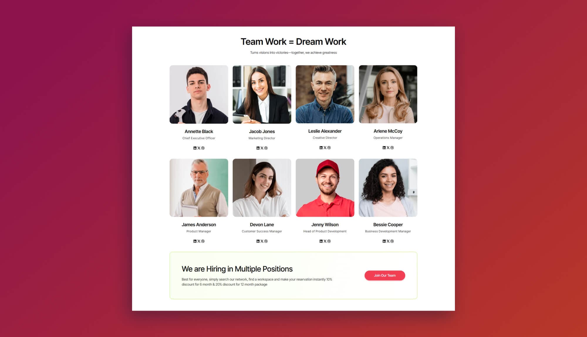 Cobizz Hive Team Section By Templately