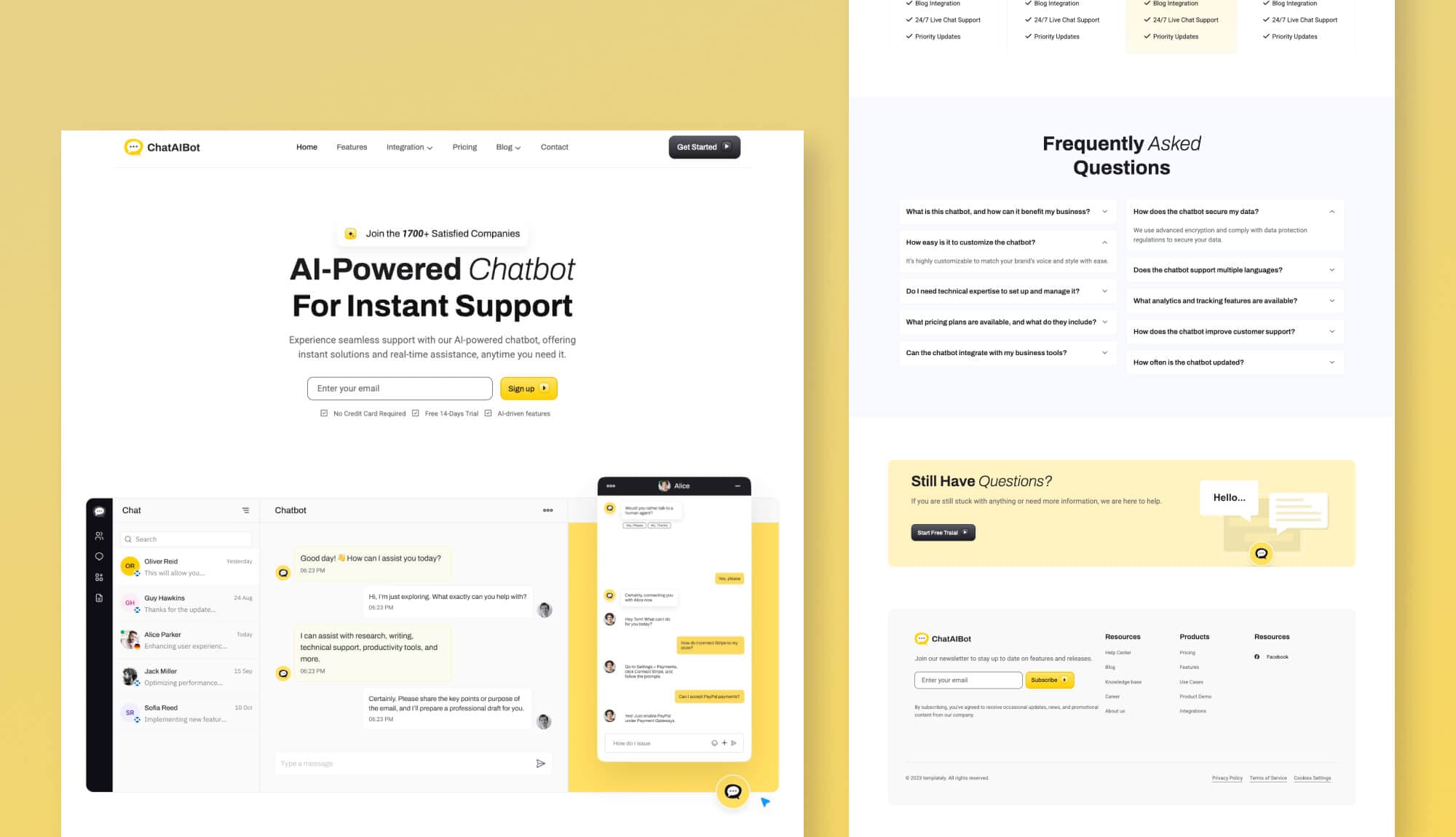 Chataibot Landing Page Gutenberg By Templately