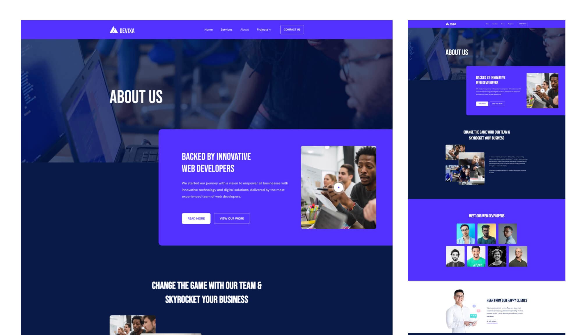 Devixa About Page For Gutenberg By Templately