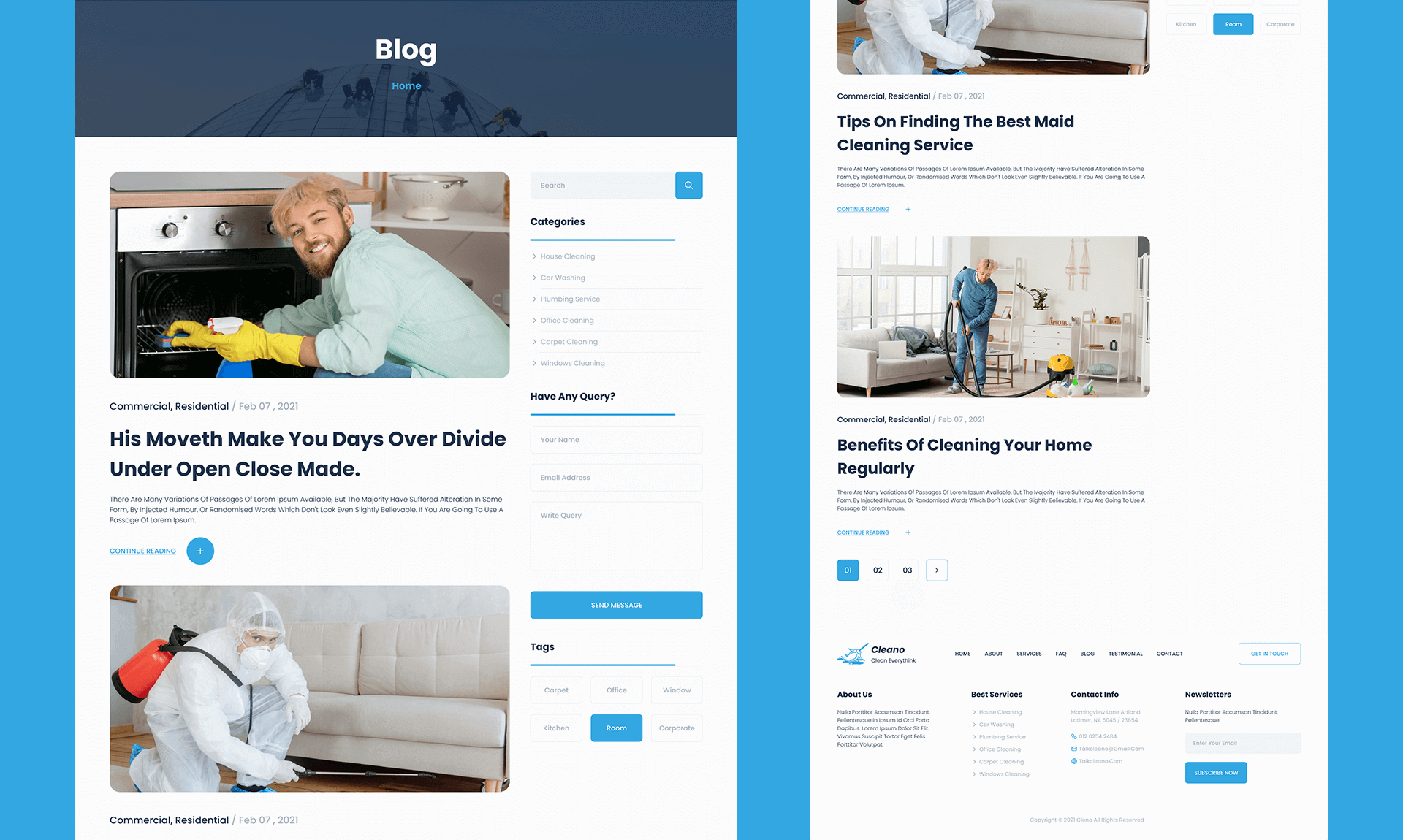 Cleano Blog Page By Templately