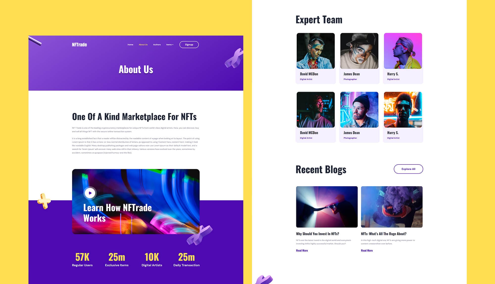 NFTrade About Page By Templately