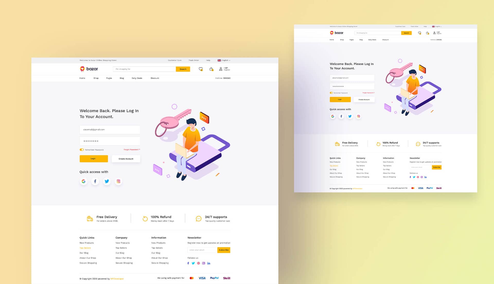 Bazar Login Page By Templately