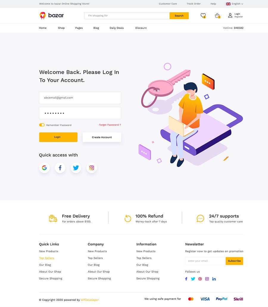 Bazar Login Page thumbnail