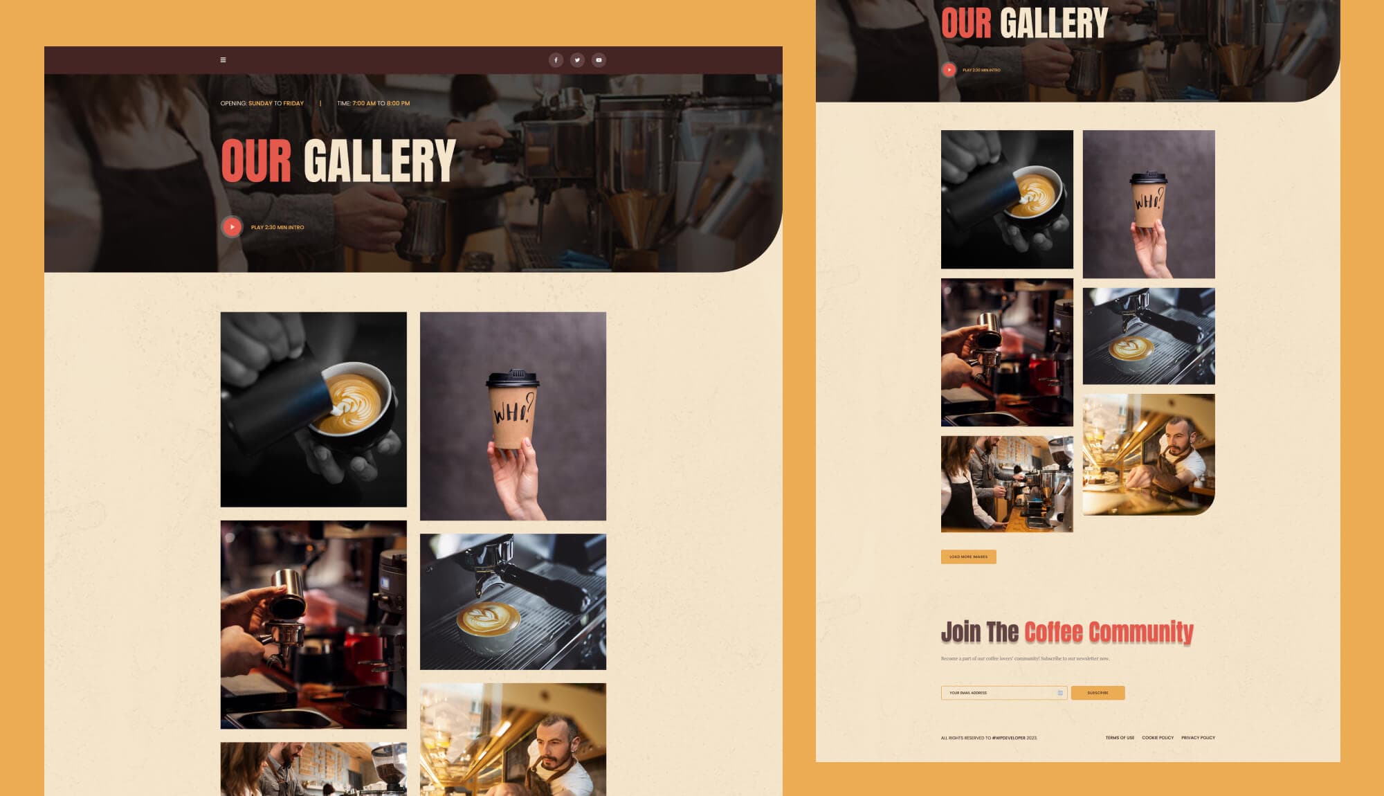 Coffee Express Gallery Page For Gutenberg Banner