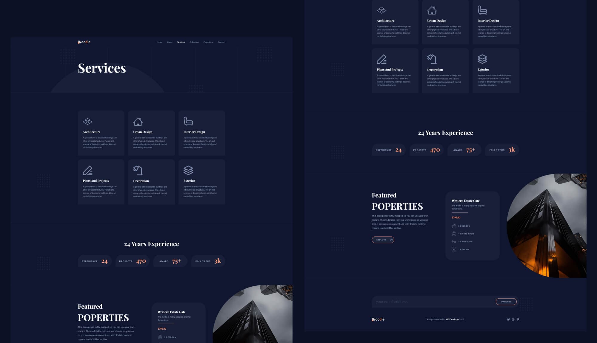 Woodie Services Page For Gutenberg By Templately