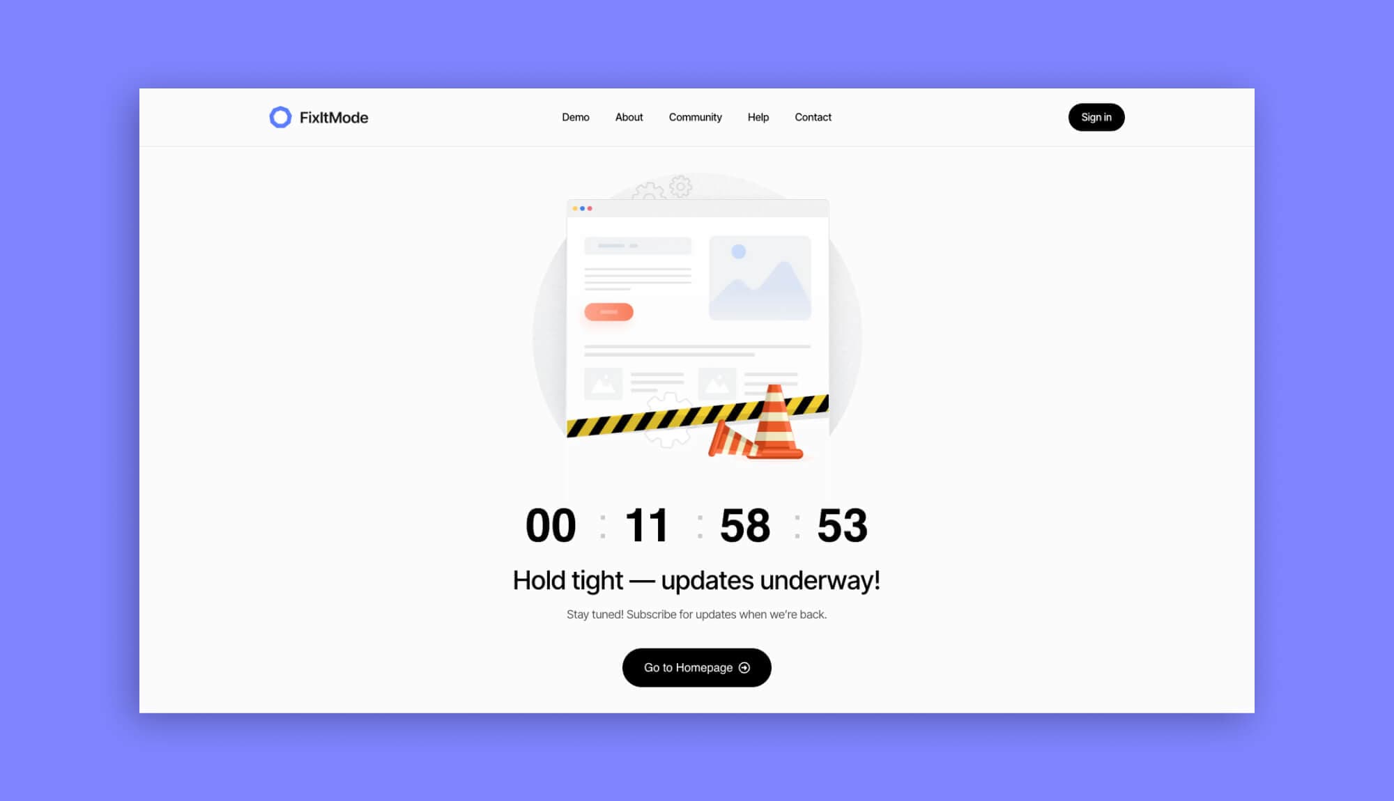 FixItMode Under Maintenance Page 3 Banner