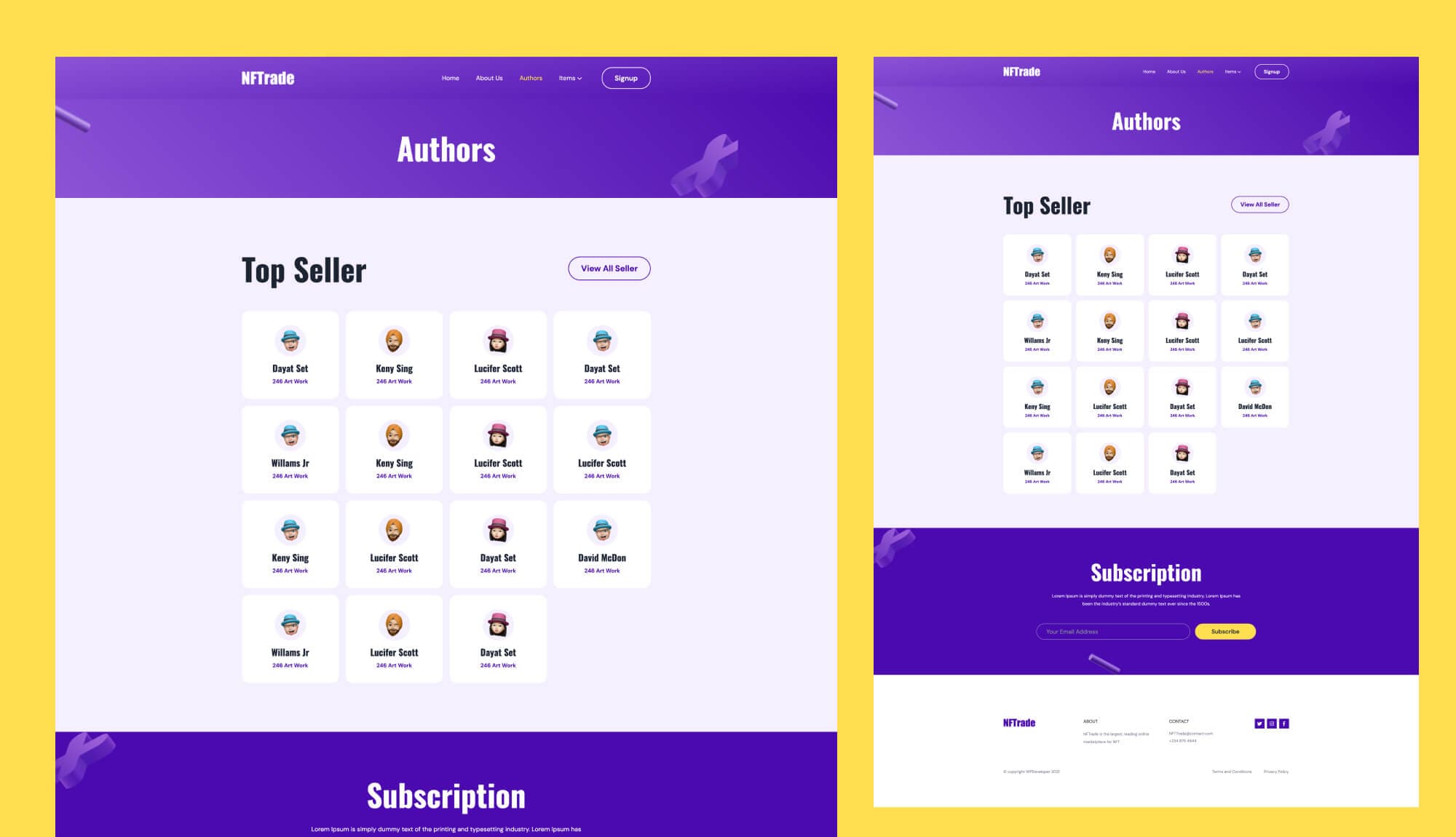 NFTrade Author Page For Gutenberg By Templately