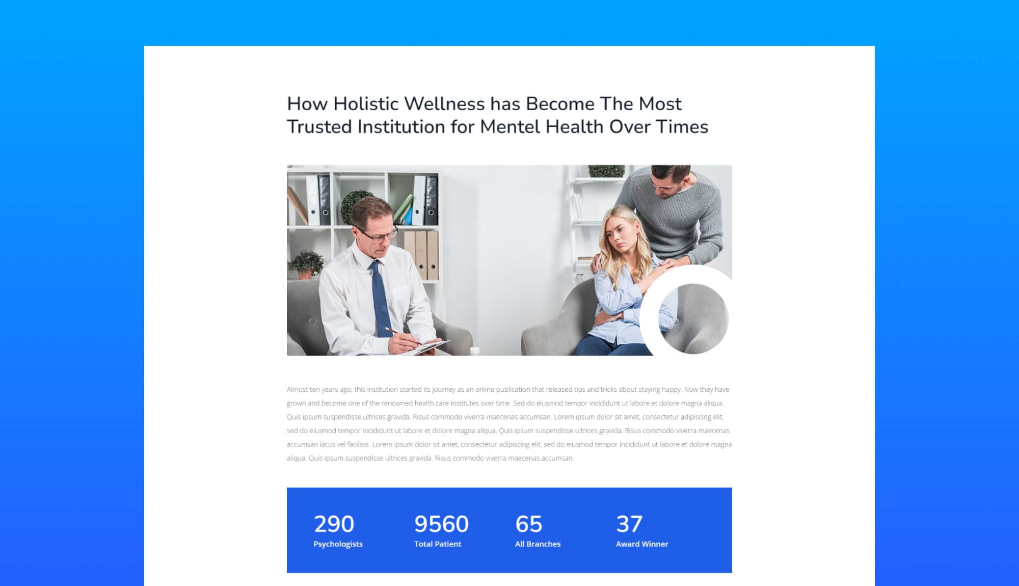 Holistic Wellness About Section For Gutenberg Banner