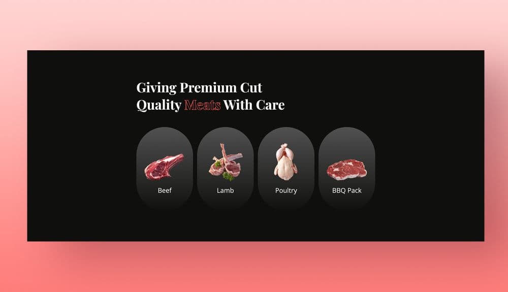 Meat Market Product Categories Section For Gutenberg By Templately