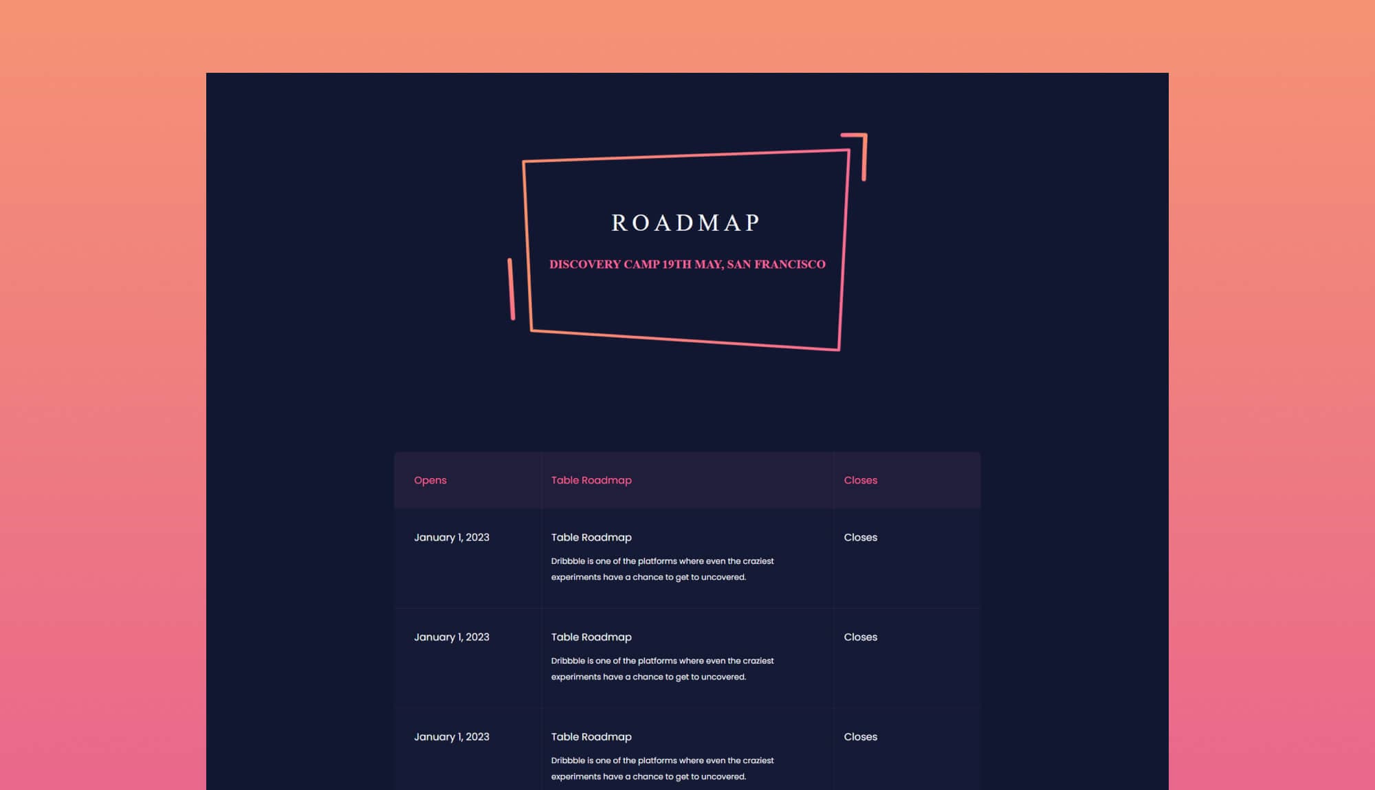 EventGree Roadmap Page Dark For Gutenberg Banner