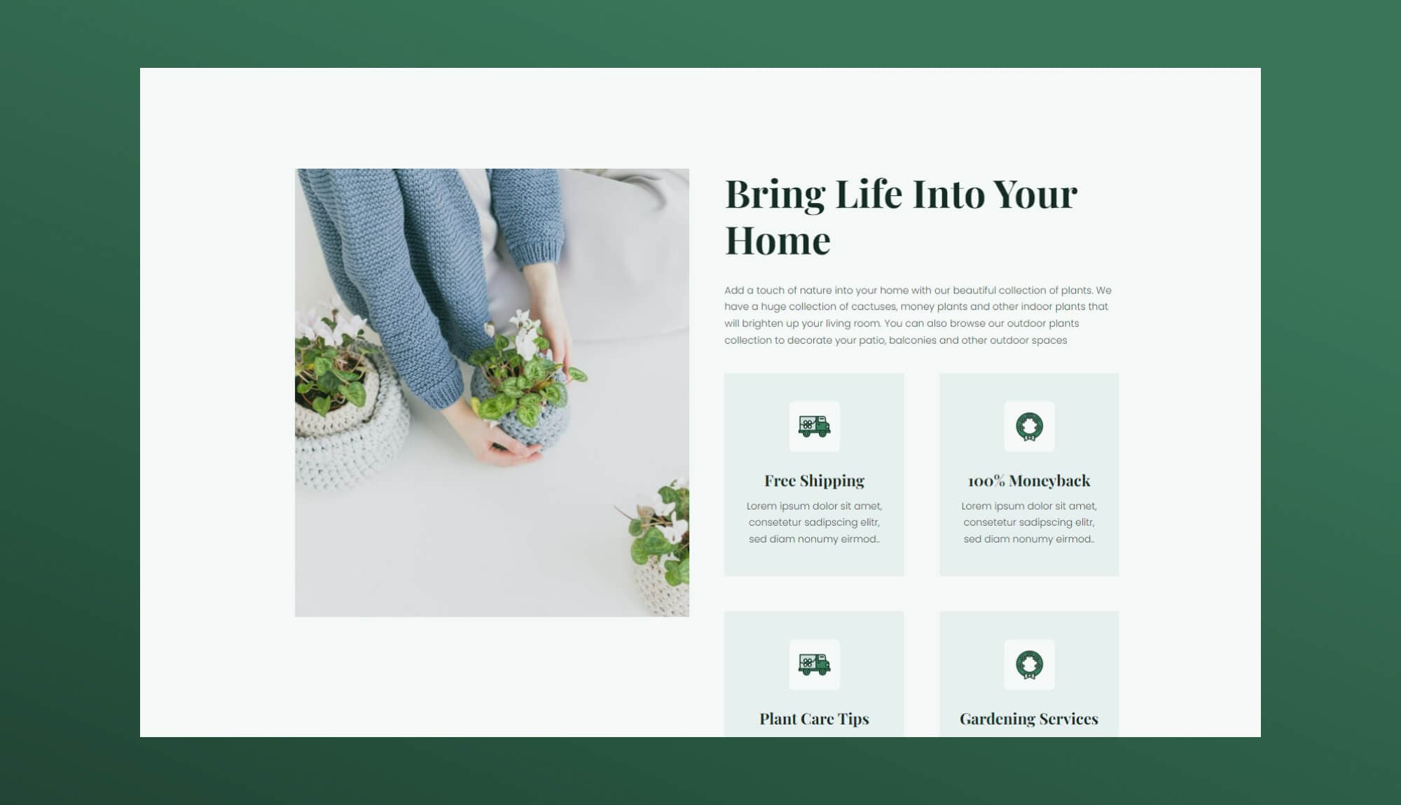 Greenzone Features Section For Gutenberg Banner