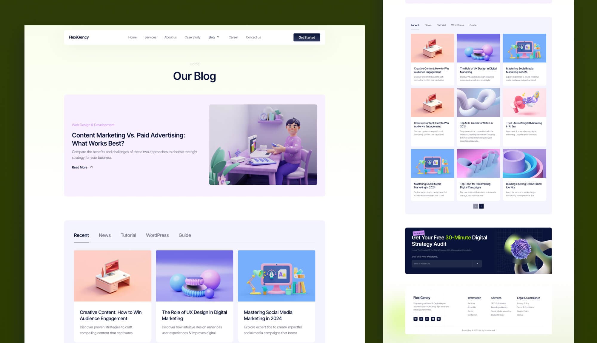 FlexiGency Blog Page By Templately