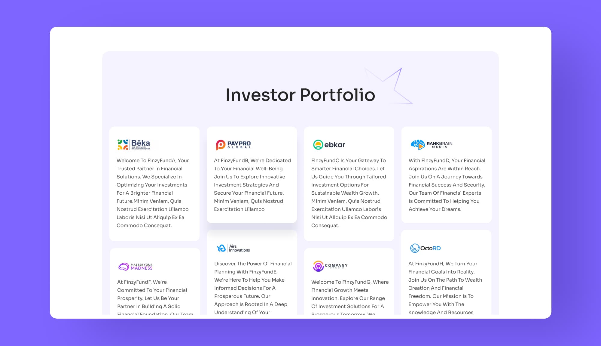 BizOCapital Portfolio Section Banner