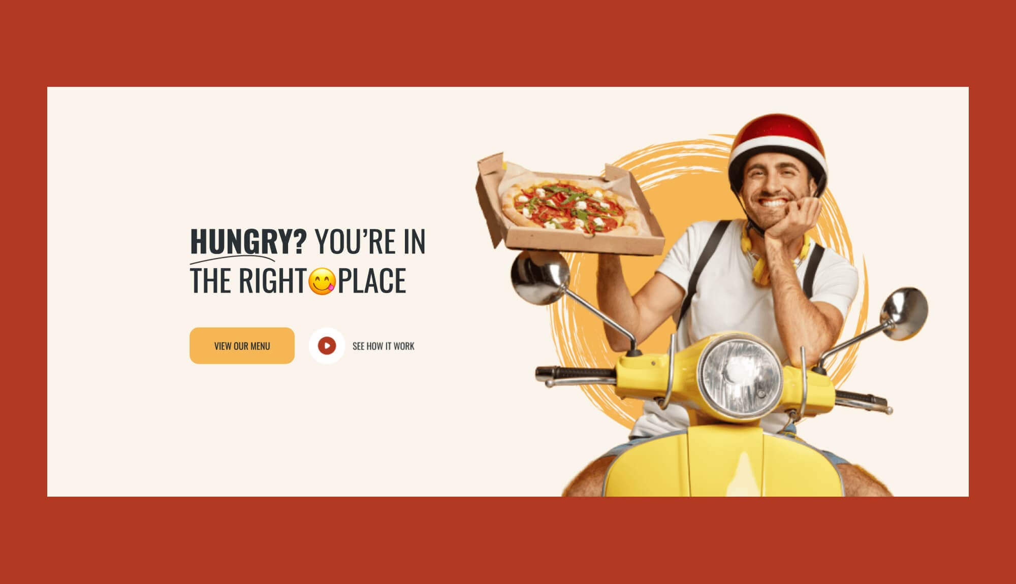 Get Pizza Hero Section For Gutenberg Banner
