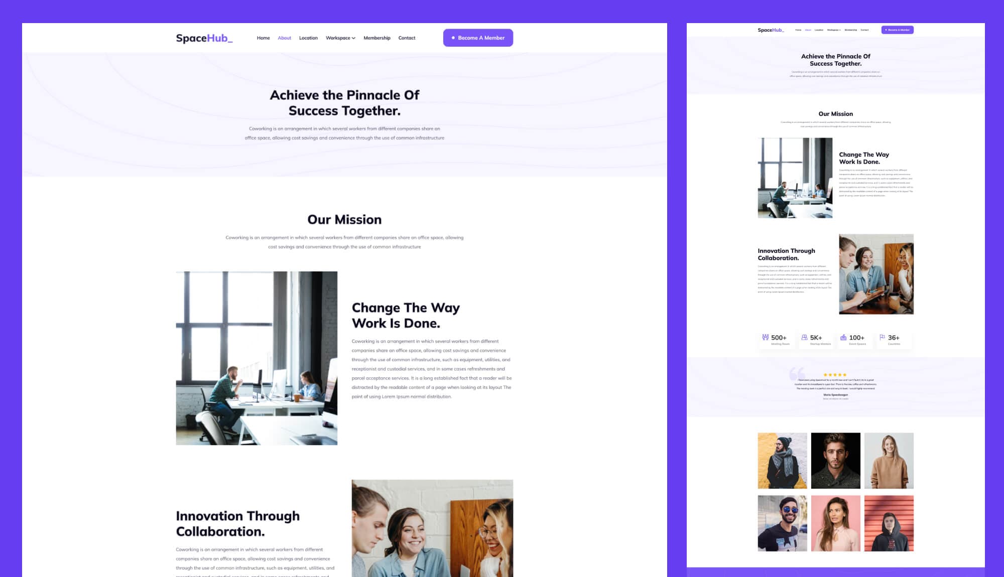 Space Hub About Page For Gutenberg Banner