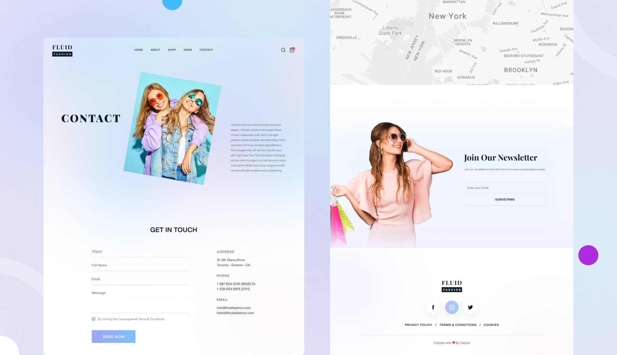 Fluid Fashion Contact Page Banner
