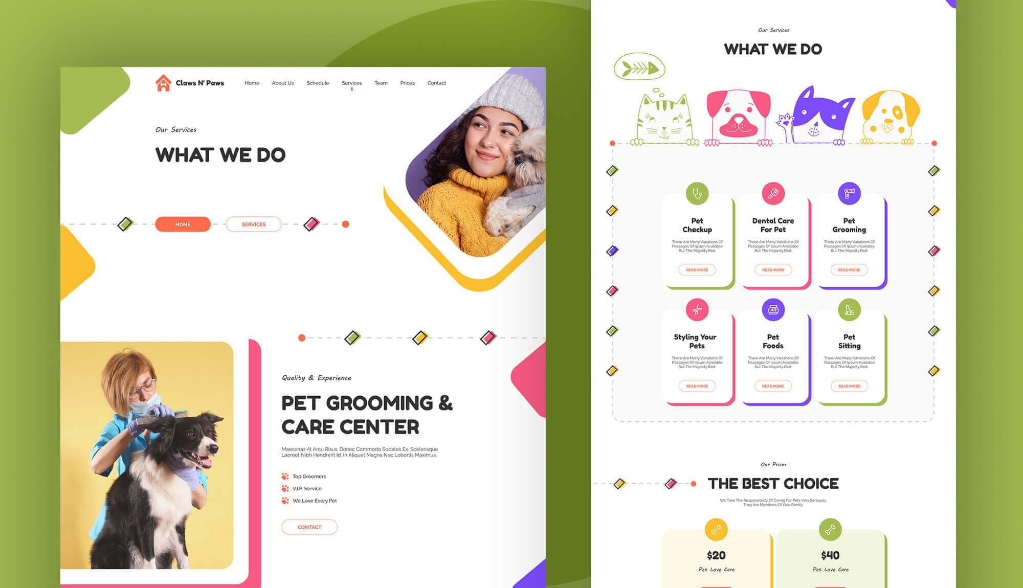 Claws & Paws Services Page Banner