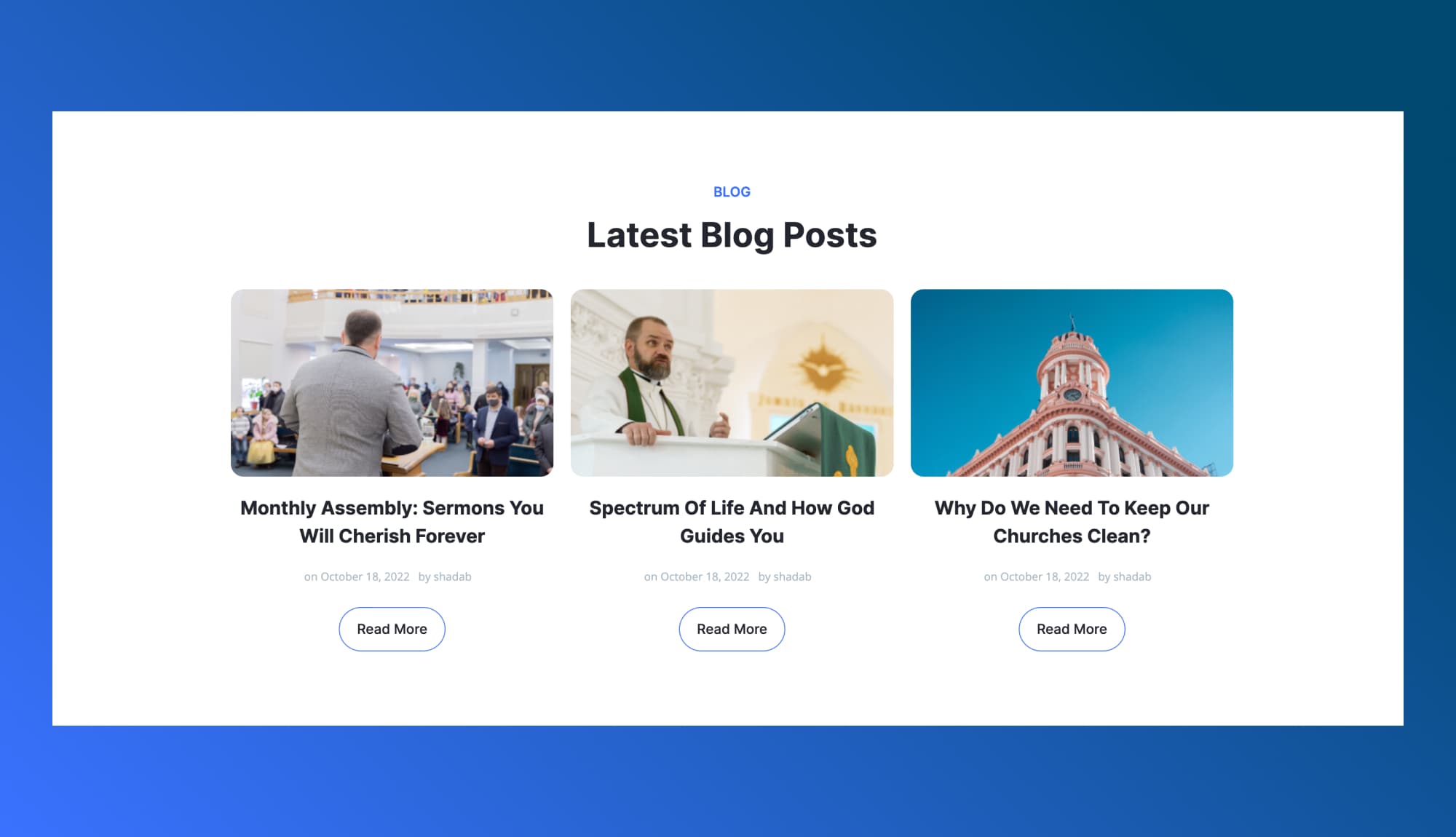 Divine Grace Blog Section For Gutenberg Banner