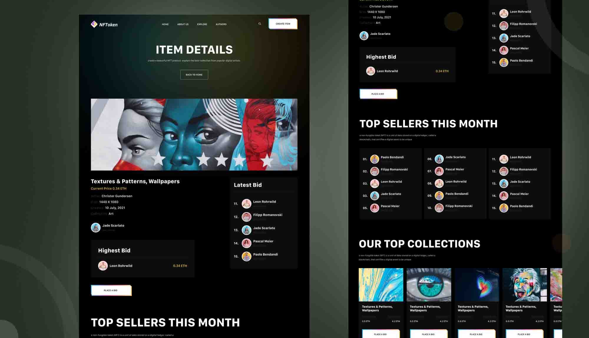 NFToken Item Details Page By Templately