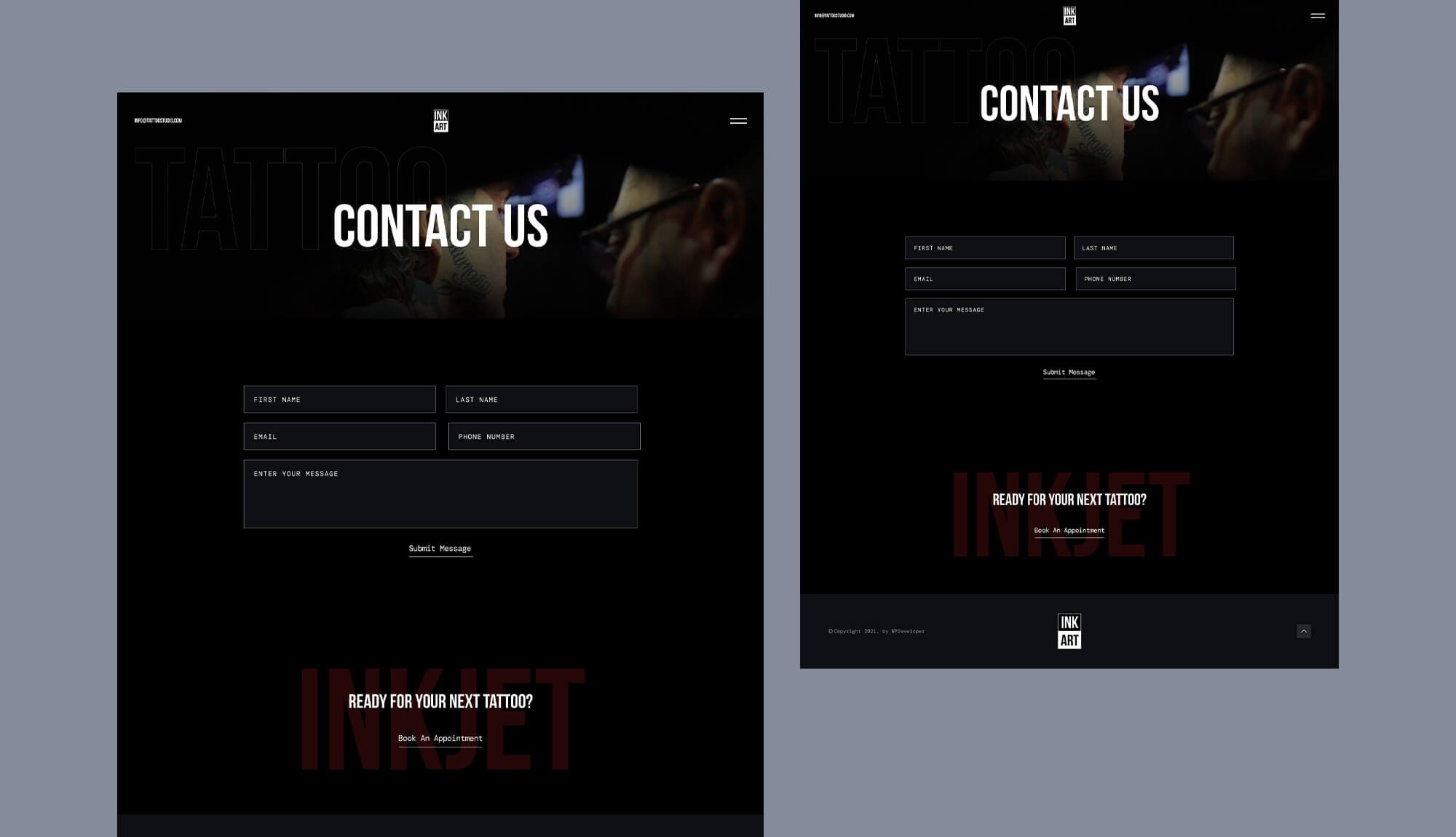 Ink Art Contact Page Banner
