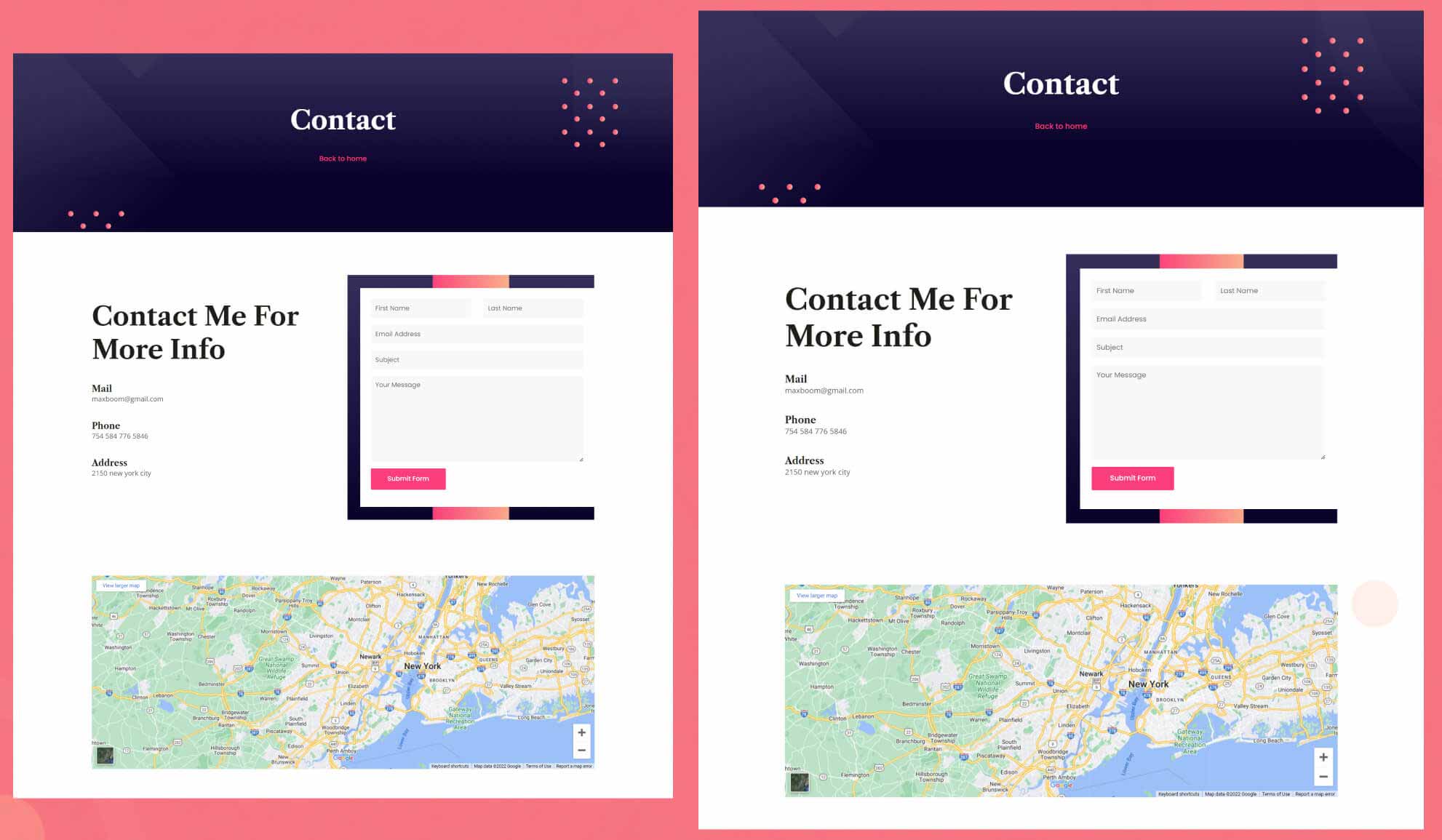 Max Boom Contact Page For Gutenberg By Templately