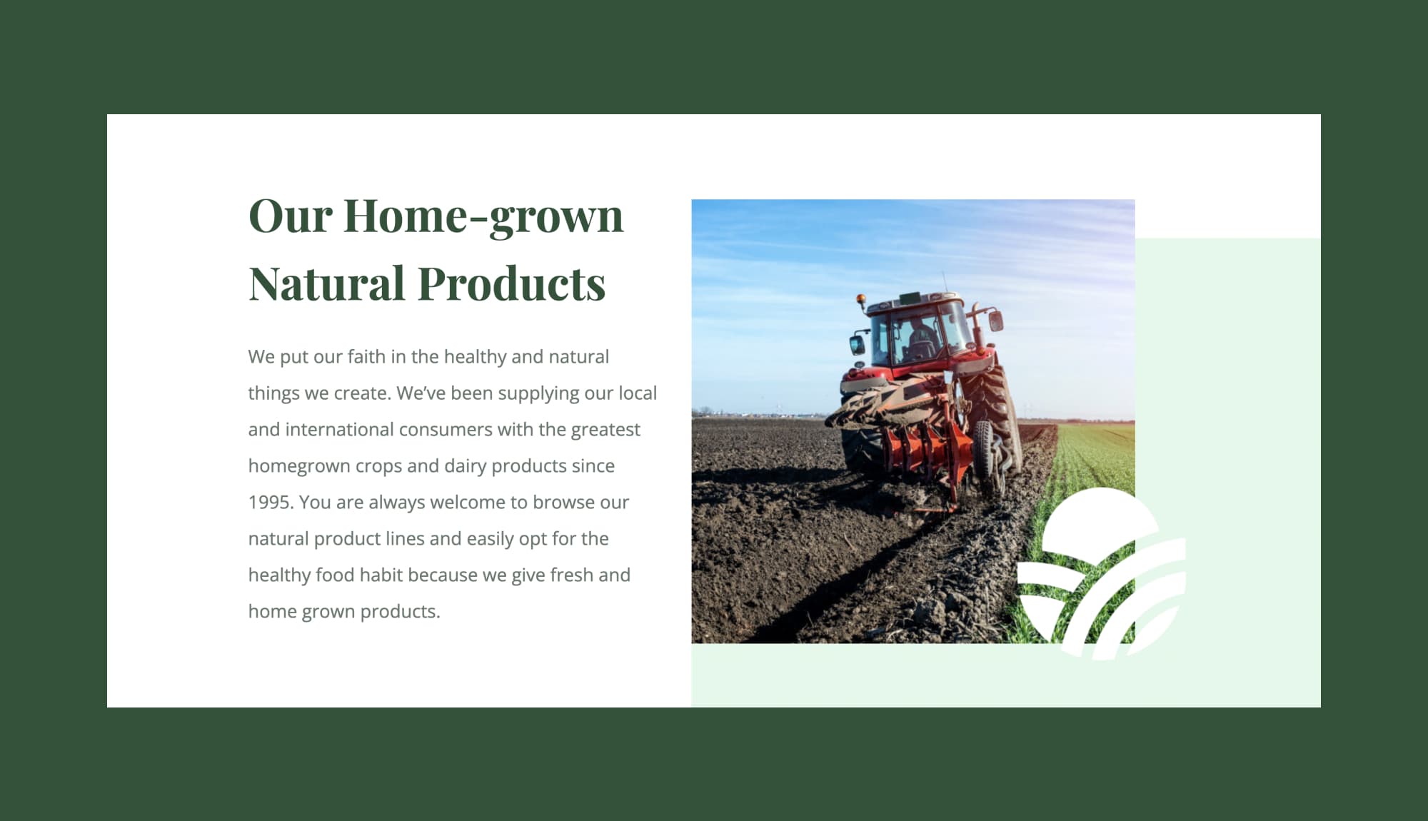 Fresh Grain Info Section Banner