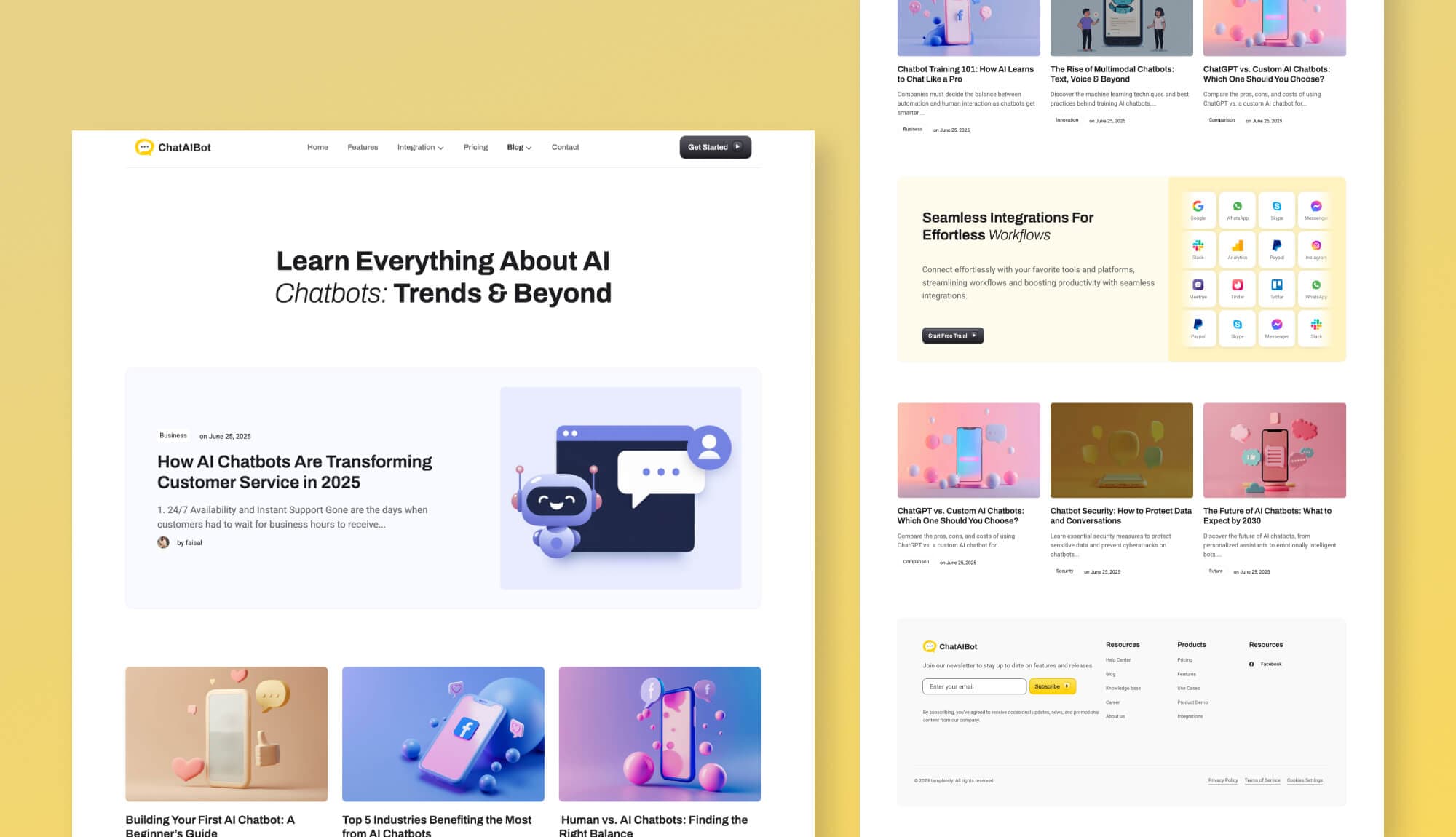 chataibot Blog Page Gutenberg By Templately