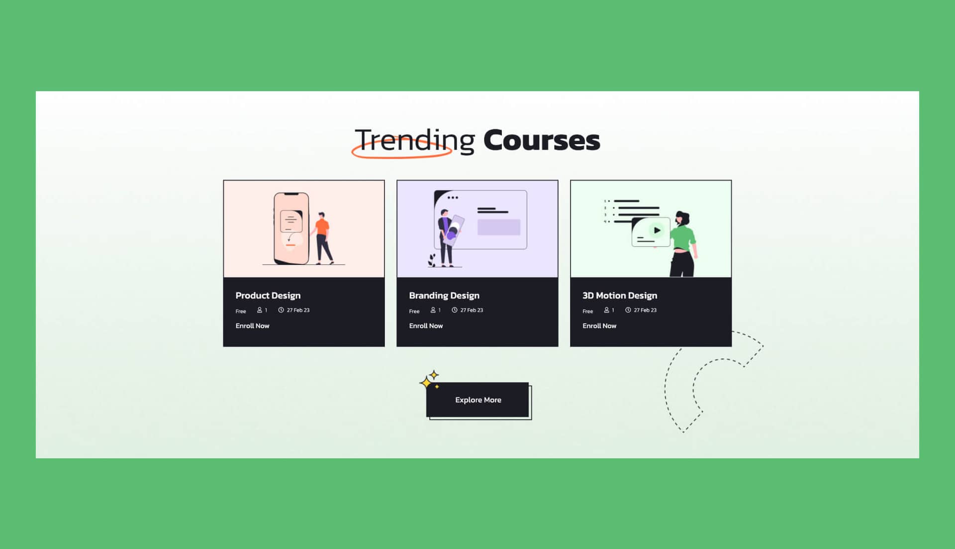NextLearn Trending Courses Section By Templately