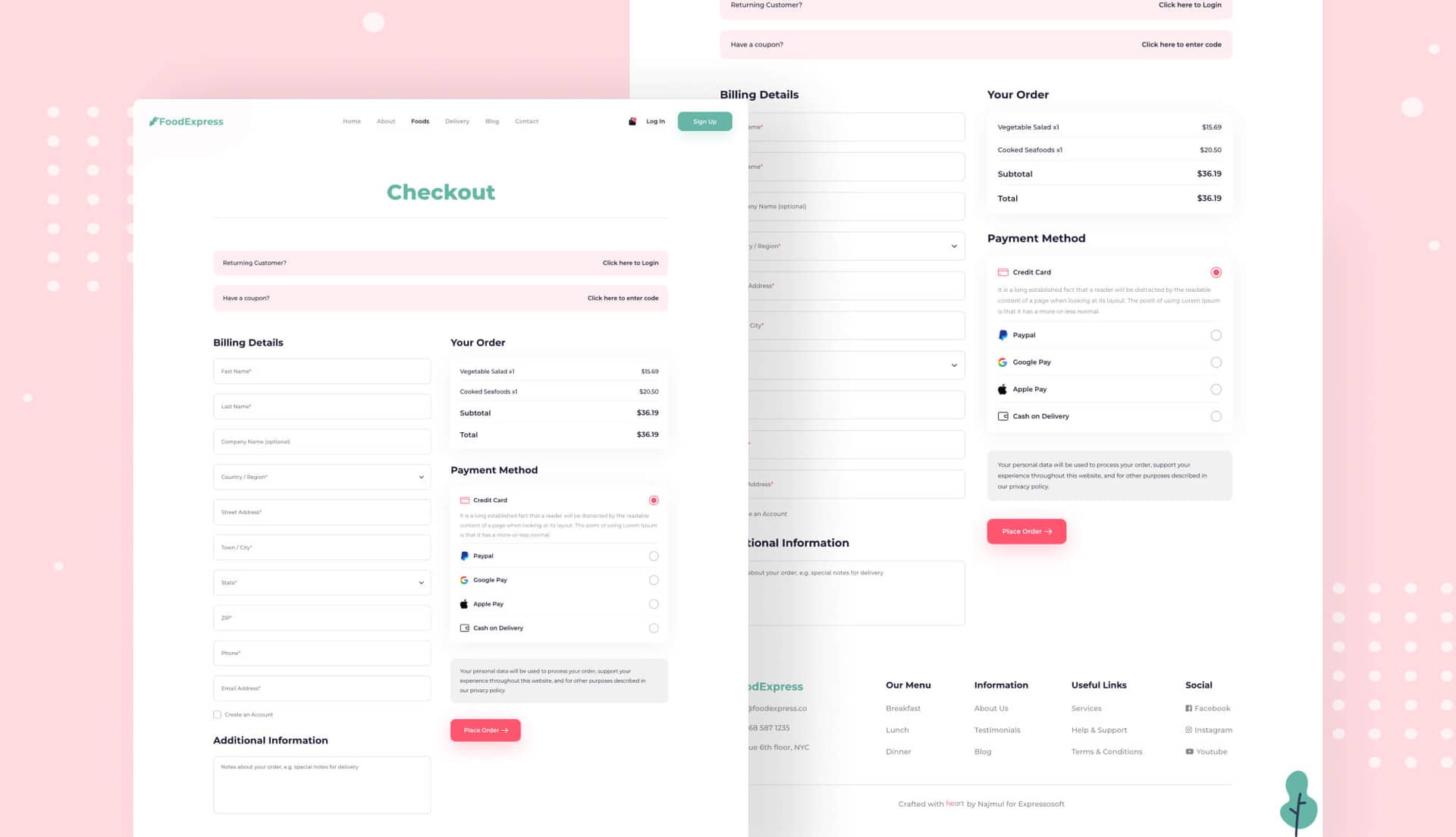 Food Express Checkout Page By Templately