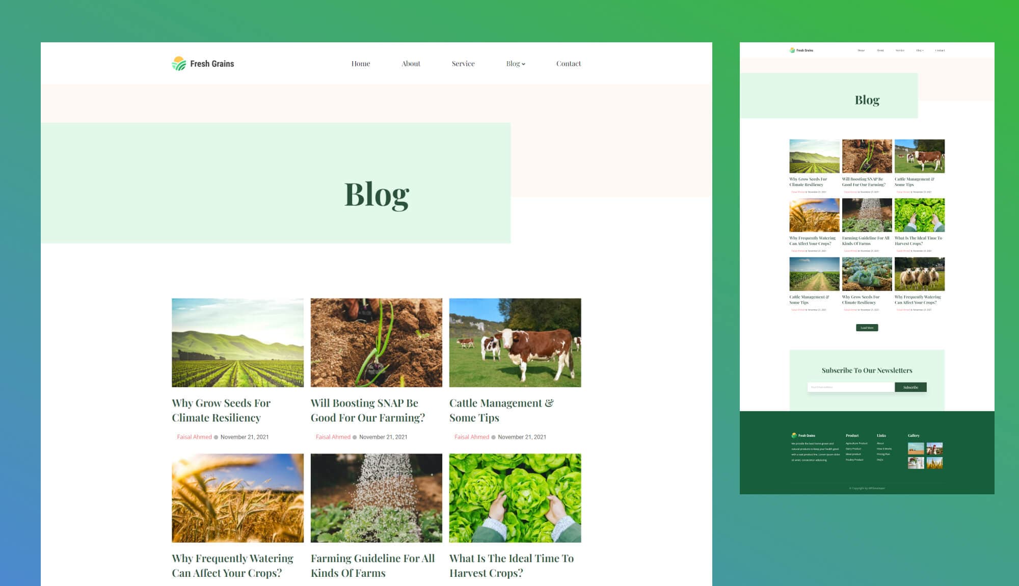 Fresh Grains Blog Page Banner
