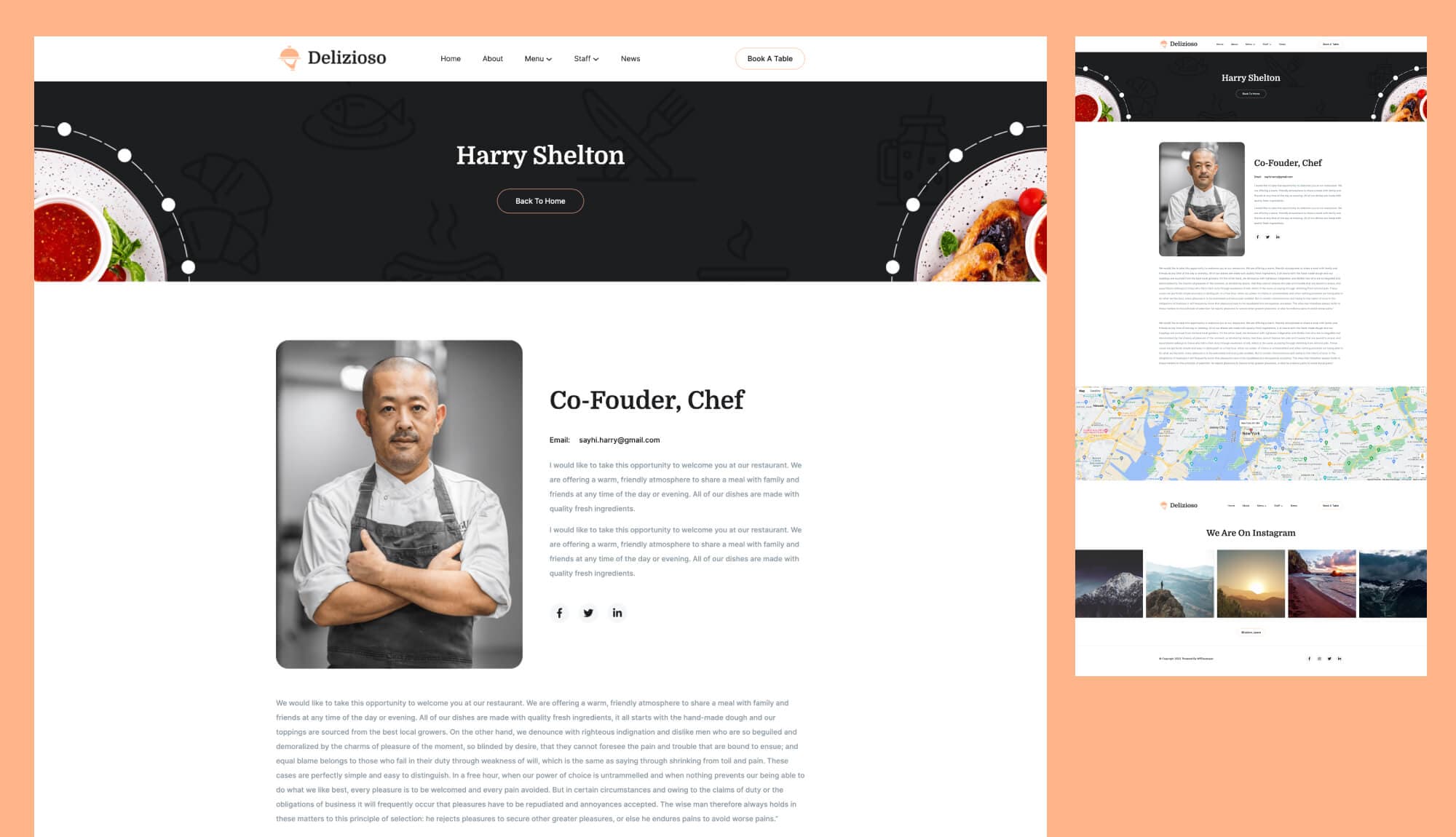 Delizioso Staff Details Page For Gutenberg Banner