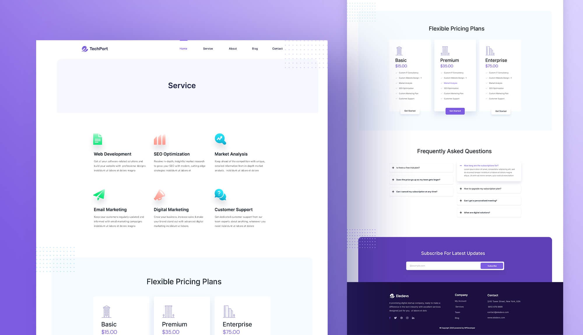 TechPort Services Page By Templately