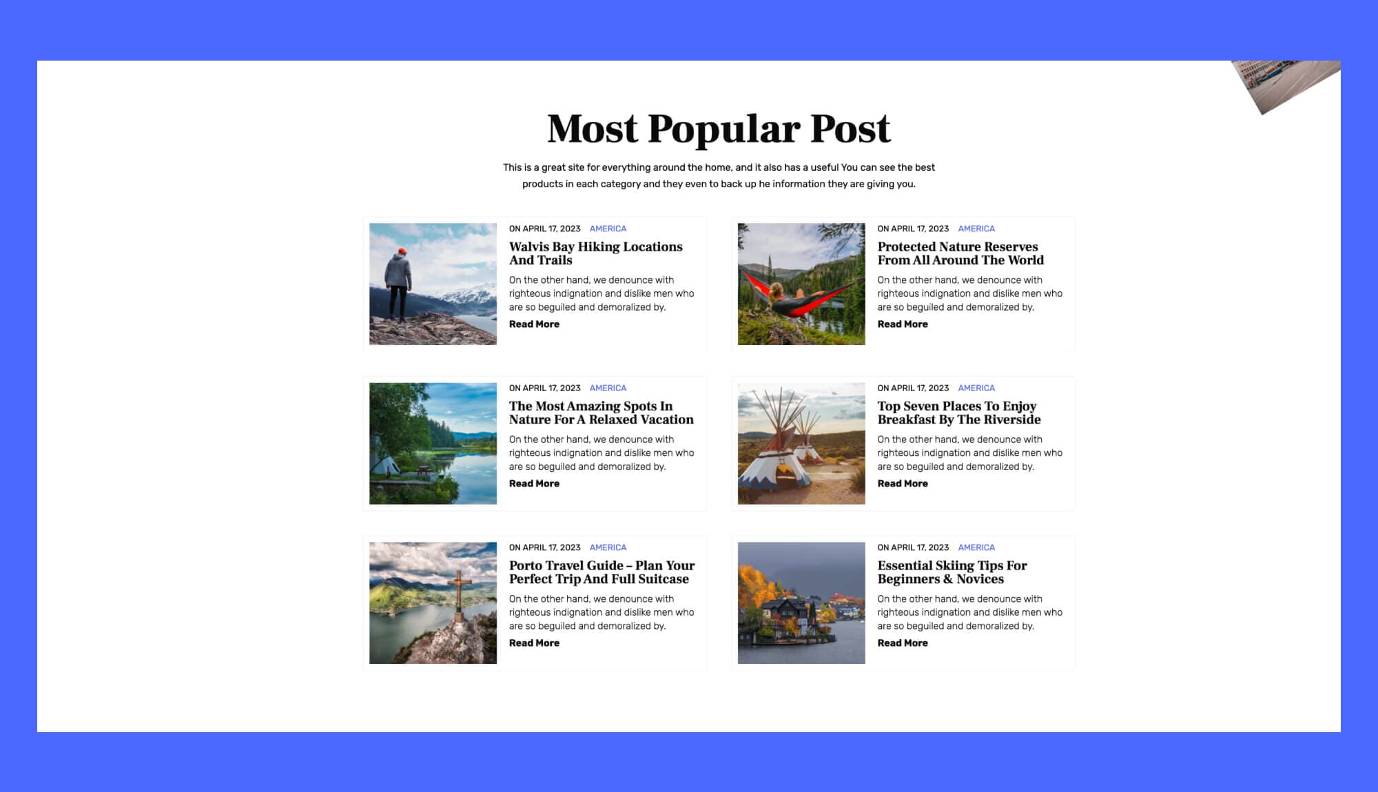 TravelBee Most Popular Post Section For Gutenberg Banner